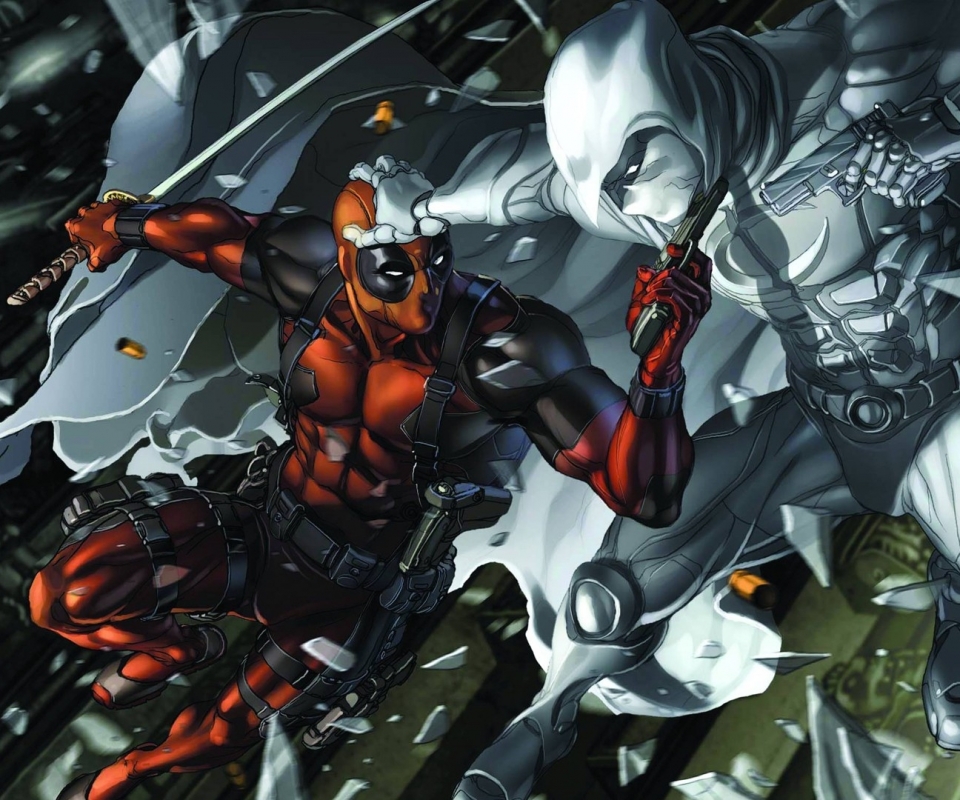 Baixar papel de parede para celular de Deadpool, História Em Quadrinhos, Mercenário Com Boca, Cavaleiro Da Lua gratuito.