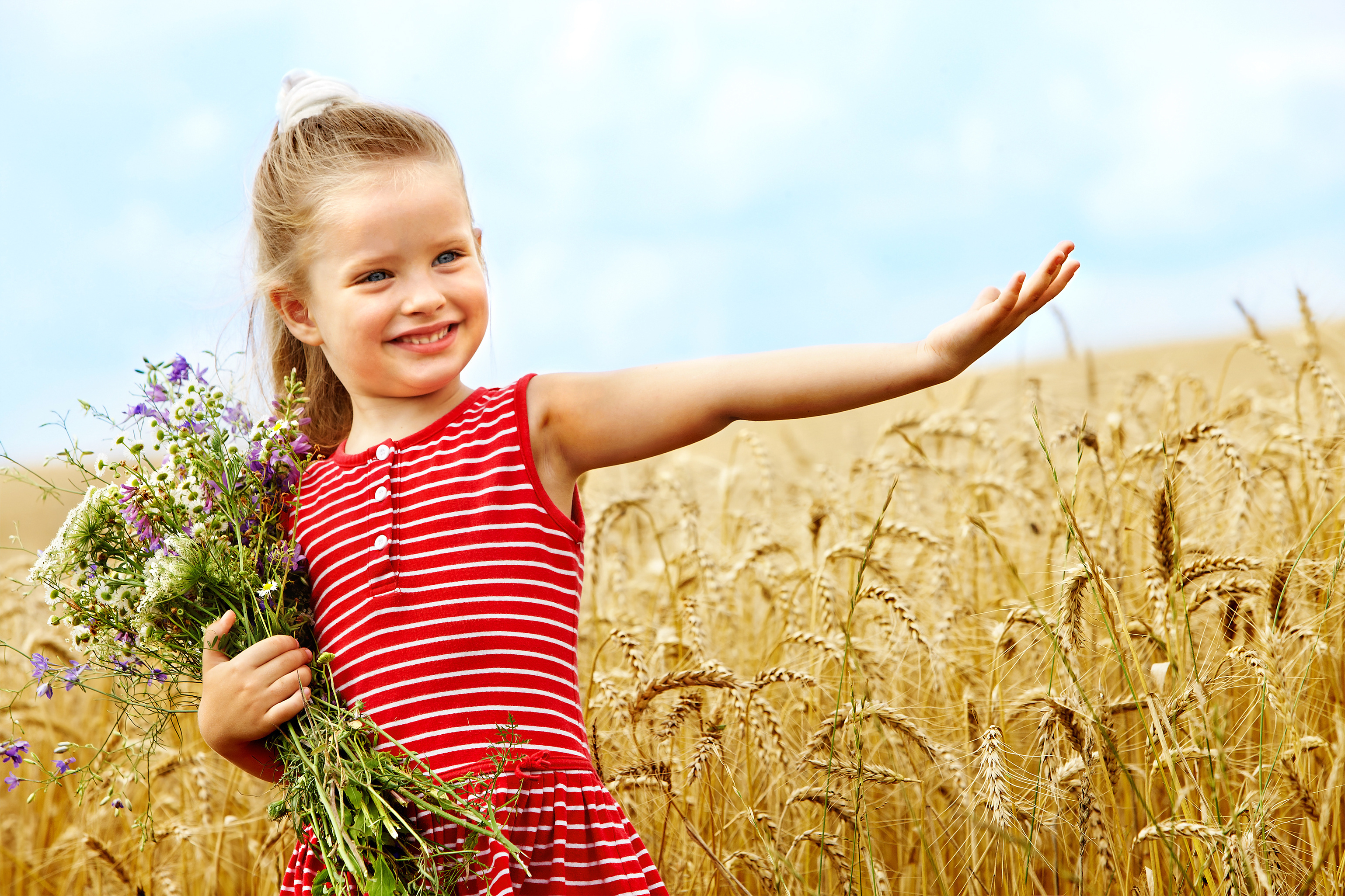 Free download wallpaper Wheat, Flower, Child, Cute, Photography on your PC desktop