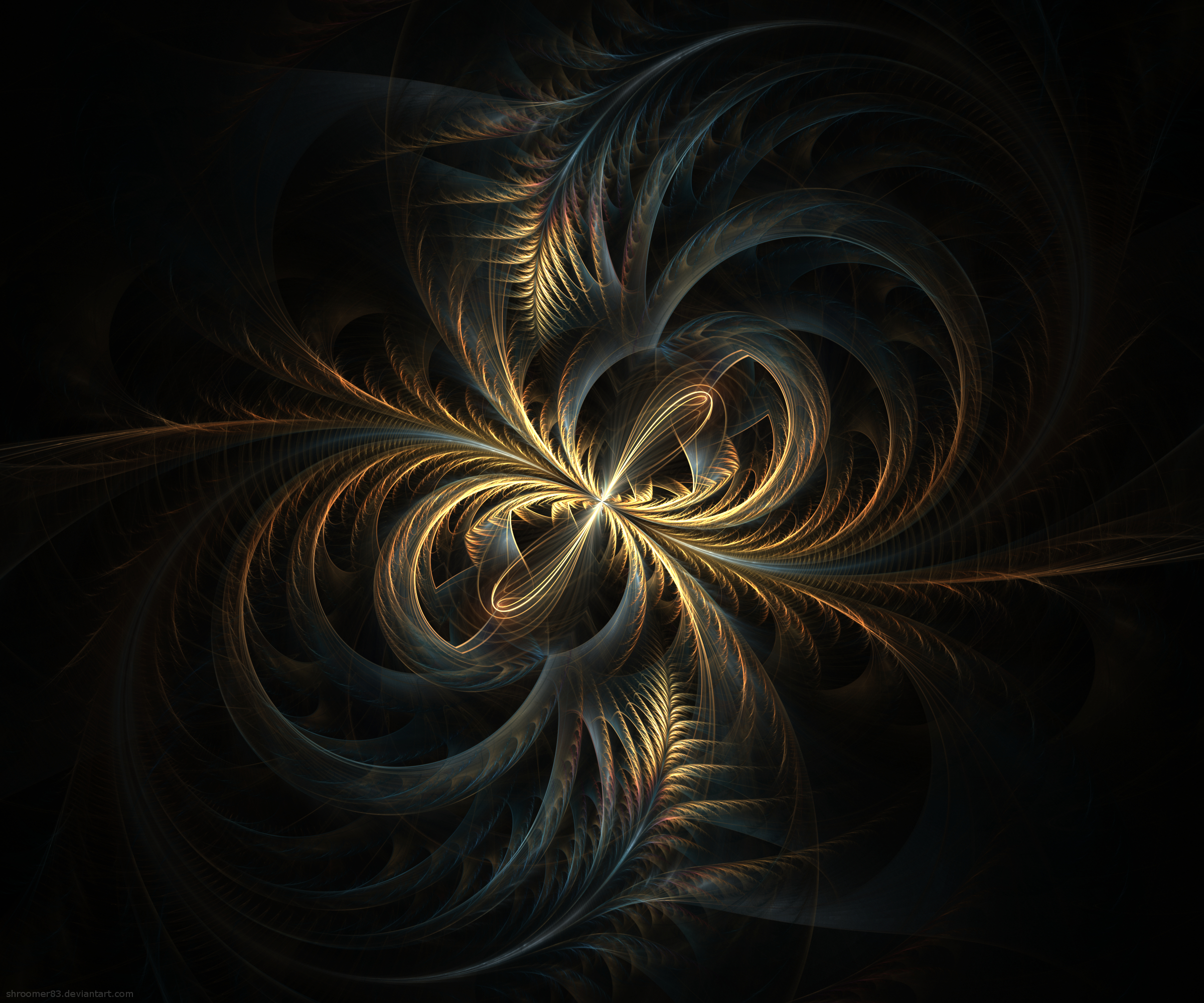 abstract, confused, intricate, involute, fractal, glow, swirling