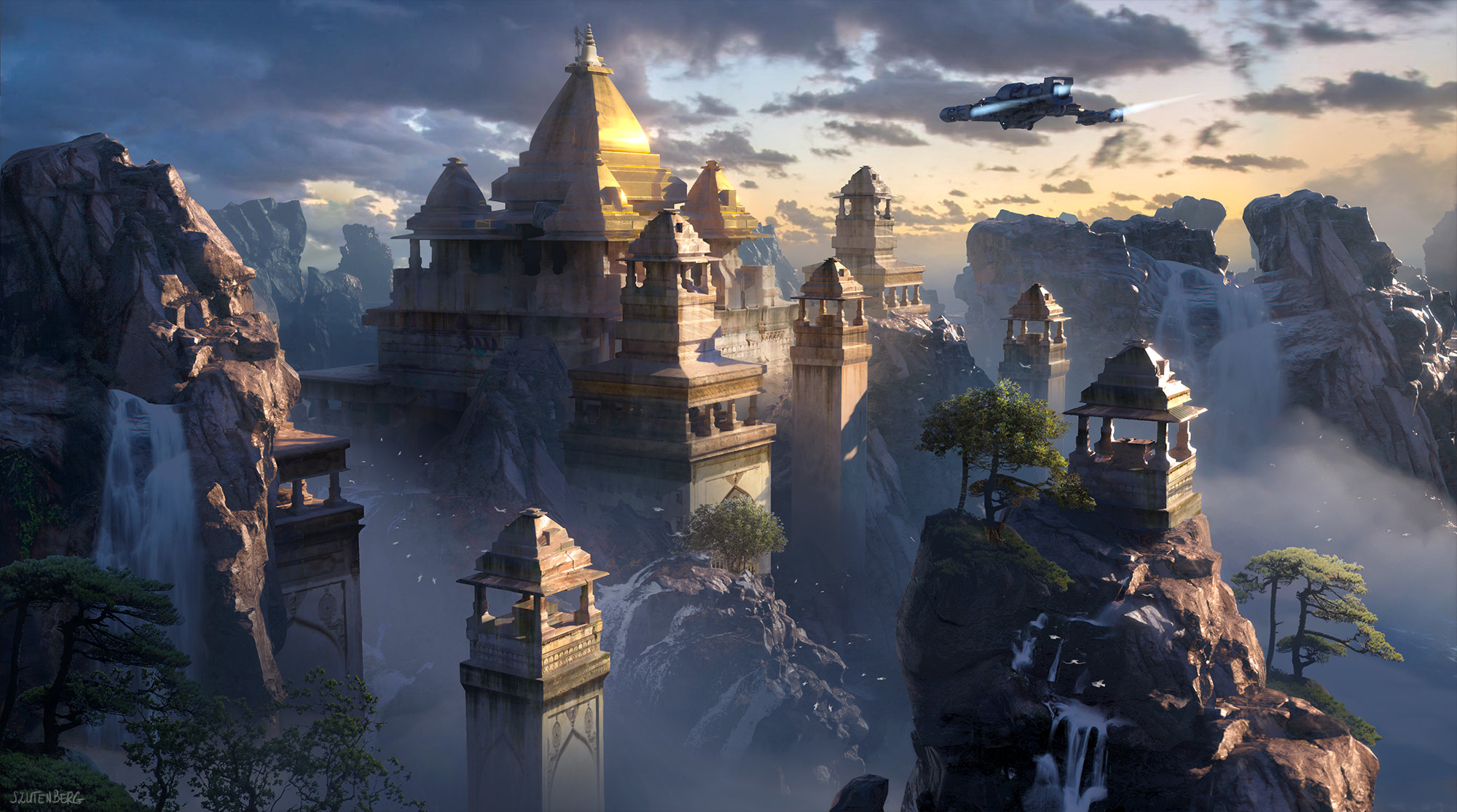 Free download wallpaper Fantasy, Temple on your PC desktop