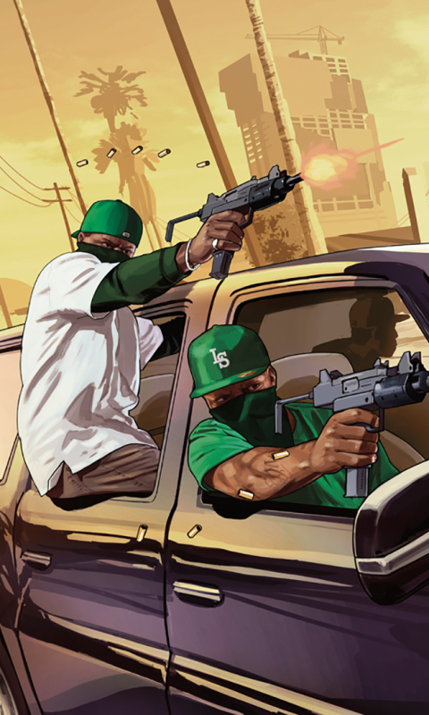 Download mobile wallpaper Car, Video Game, Gun, Grand Theft Auto, Grand Theft Auto V for free.