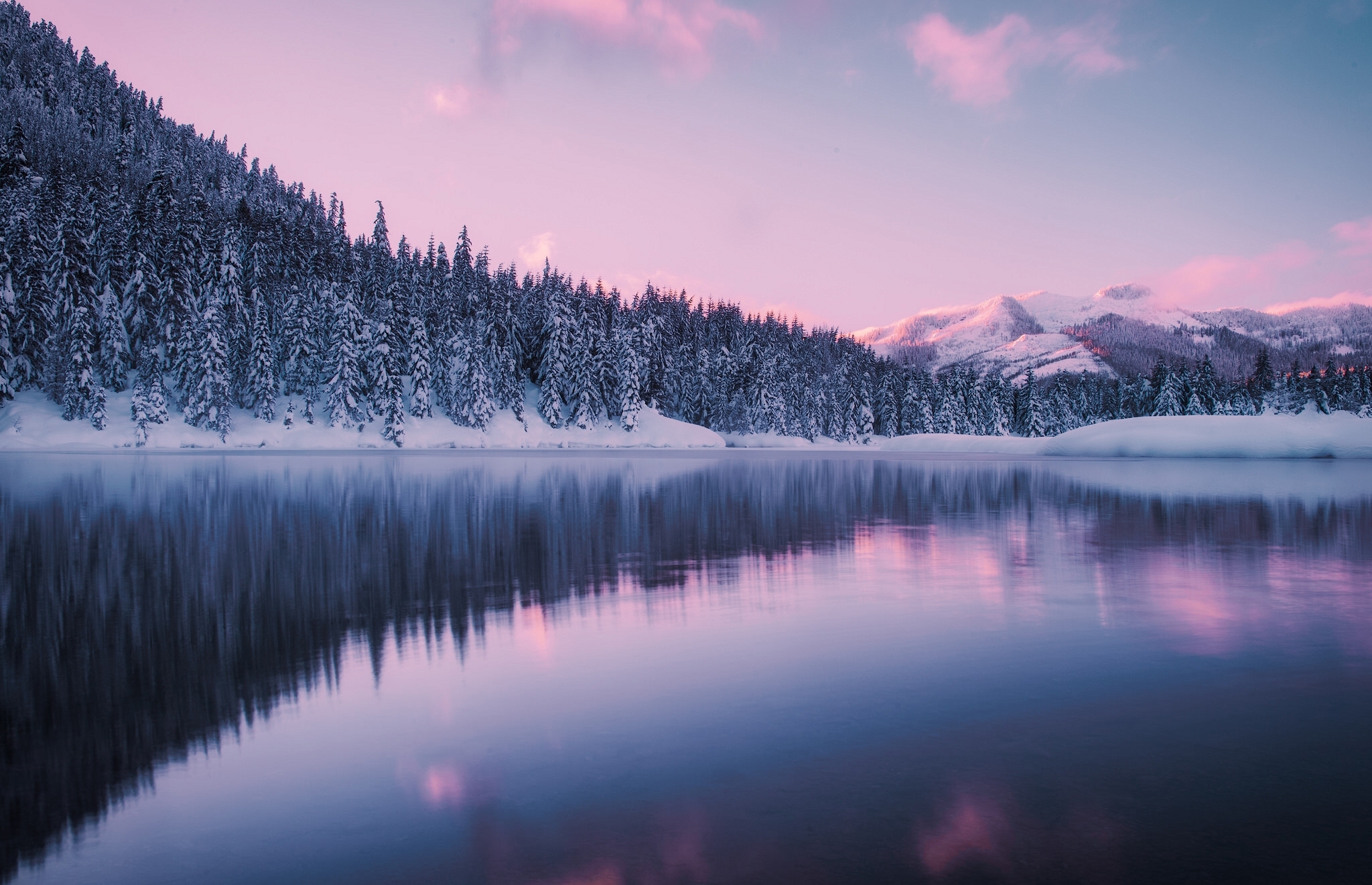 Free download wallpaper Winter, Nature, Lakes, Lake, Reflection, Forest, Earth on your PC desktop