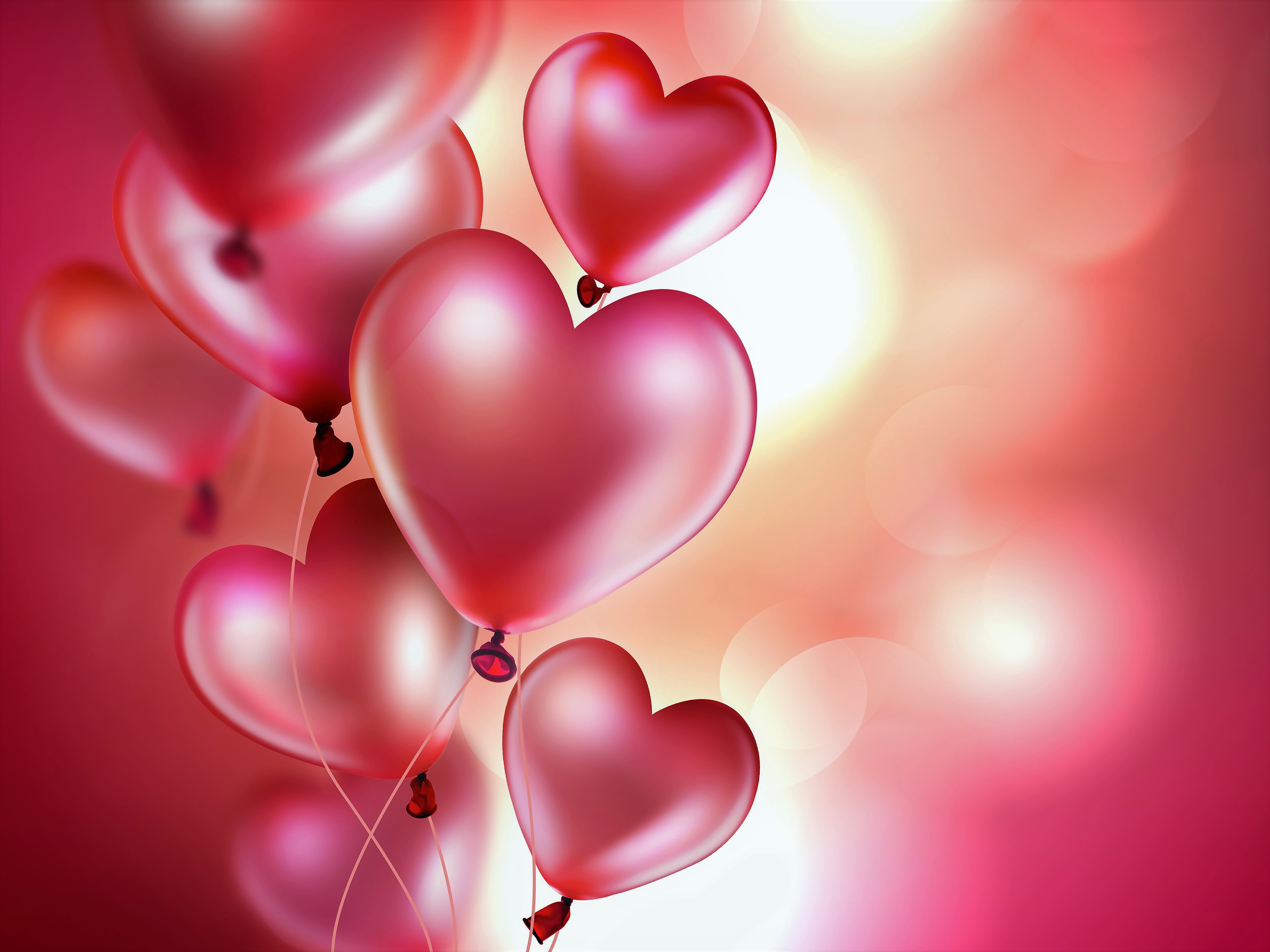 Download mobile wallpaper Love, Balloon, Artistic, Heart Shaped for free.
