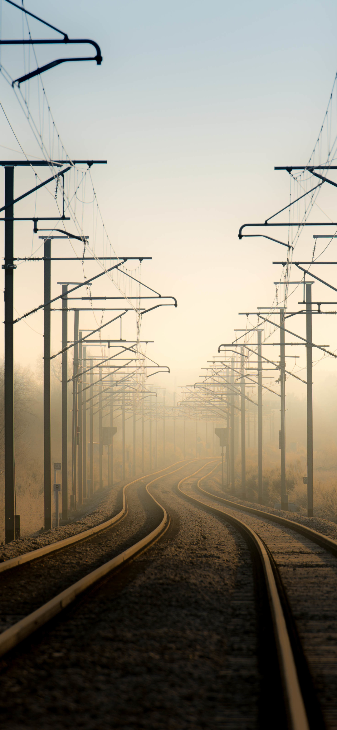 Baixar papel de parede para celular de Névoa, Ferrovia, Feito Pelo Homem, Neblina gratuito.