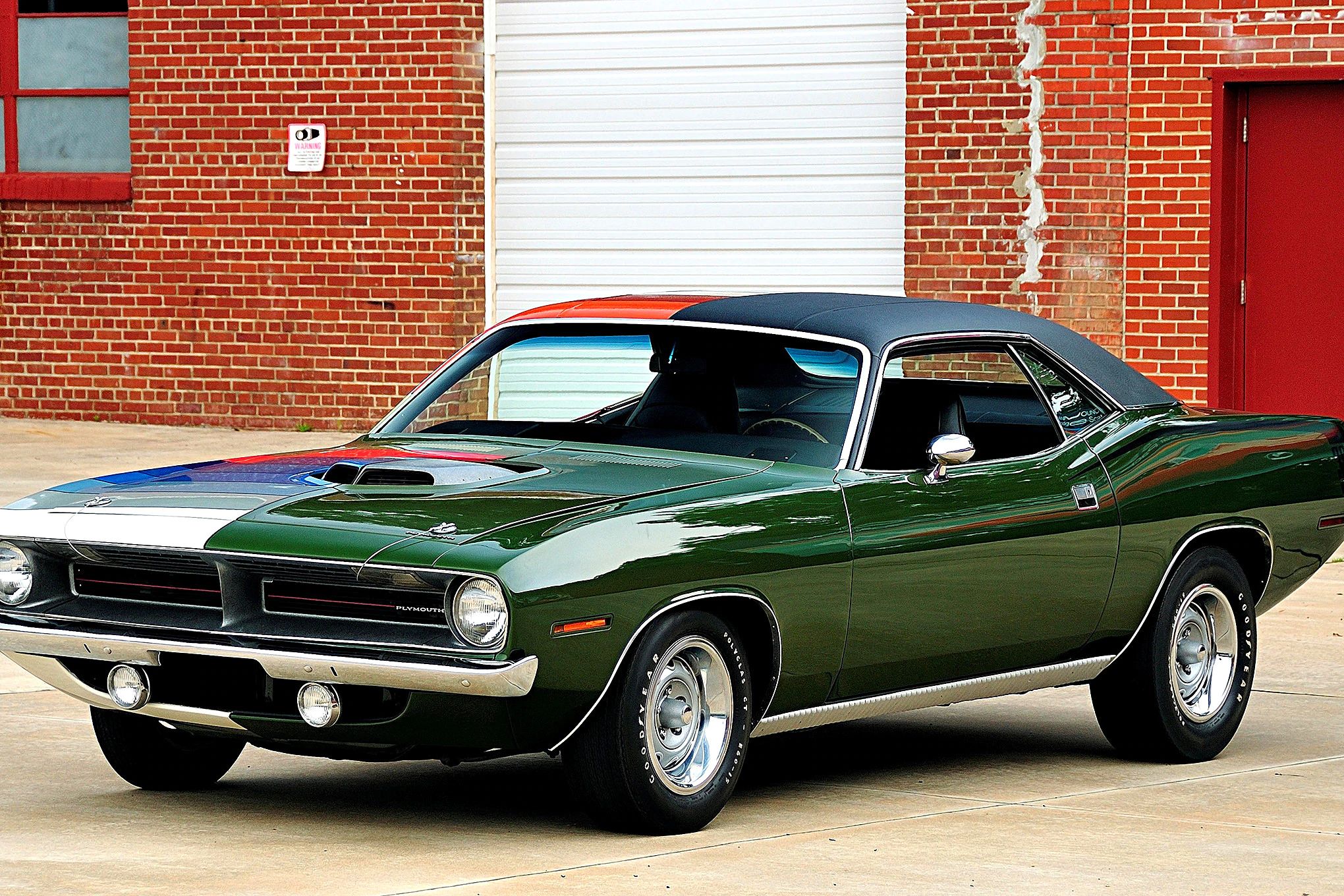 Download mobile wallpaper Car, Plymouth, Classic Car, Vehicles, Plymouth Barracuda, Green Car for free.
