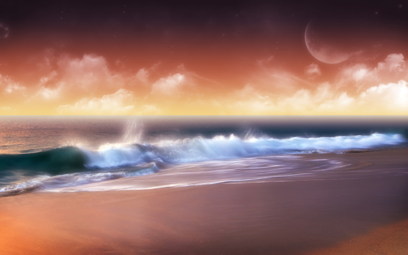 Laden Sie das Landschaft, Strand, Mond, Erde/natur-Bild kostenlos auf Ihren PC-Desktop herunter
