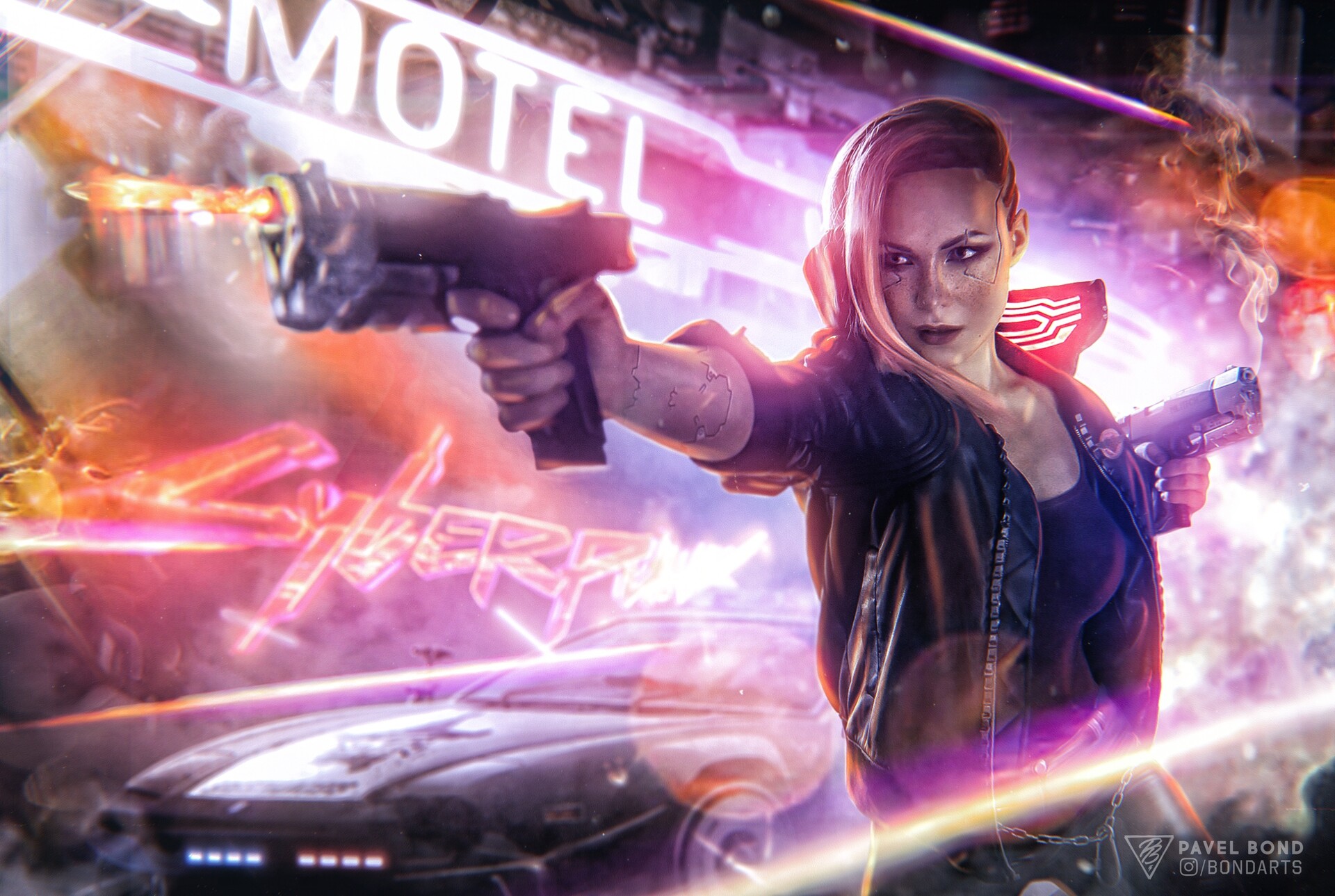 Download mobile wallpaper Weapon, Futuristic, Video Game, Gun, Woman Warrior, Cyberpunk 2077 for free.
