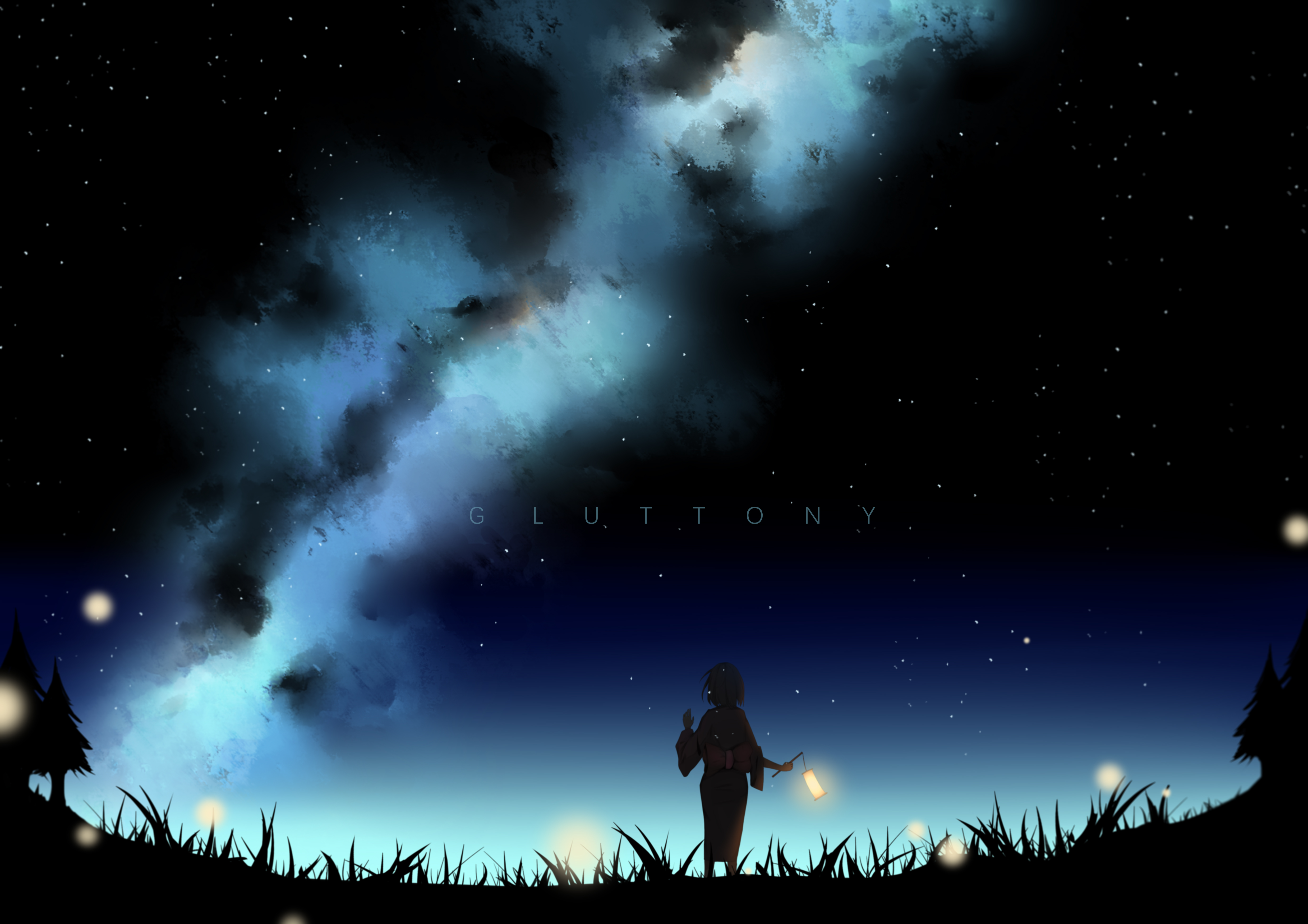 Download mobile wallpaper Anime, Starry Sky, Original, Yukata for free.