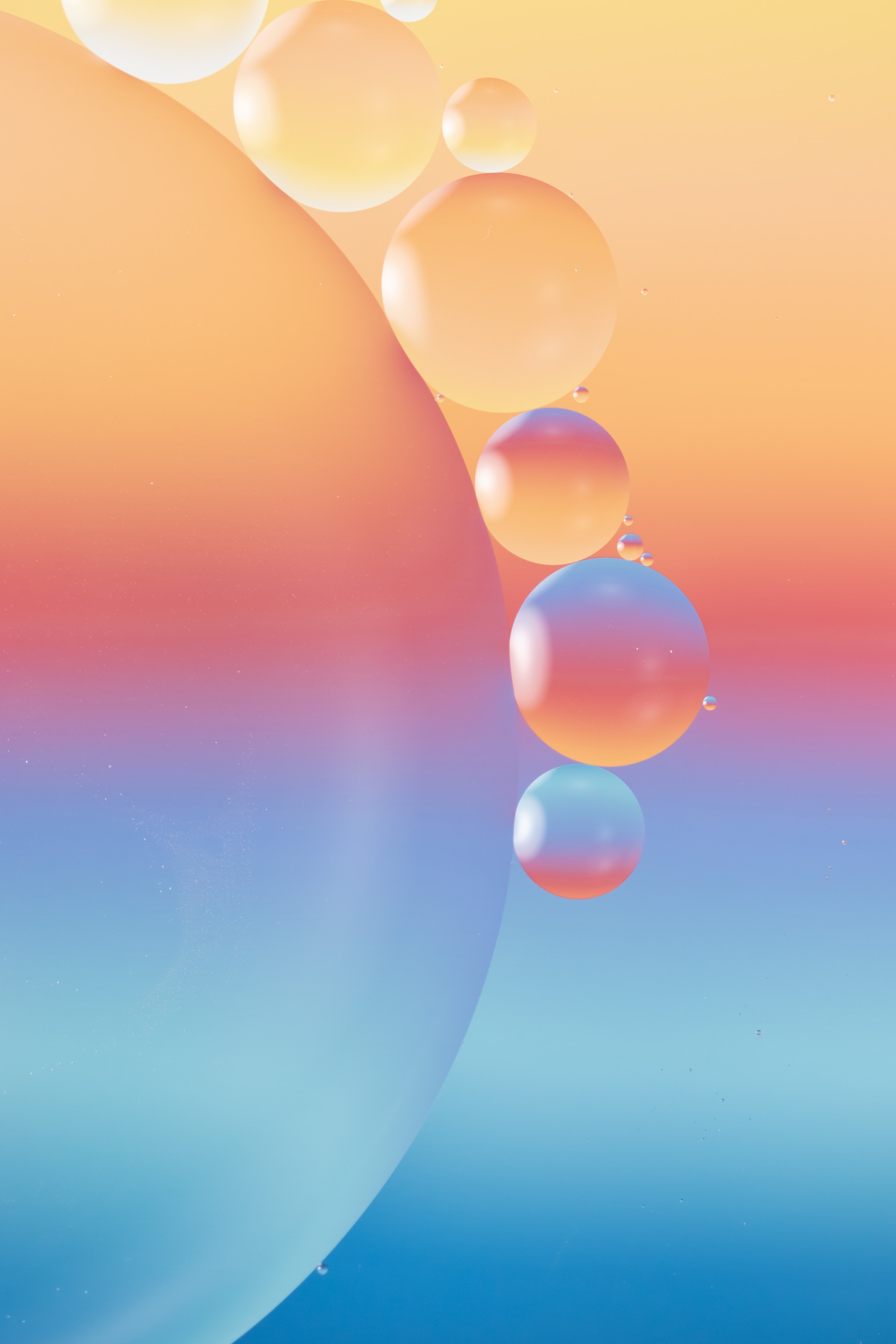 62067 завантажити шпалери бульбашки, абстракція, вода, синій, рожевий, градієнт - заставки і картинки безкоштовно