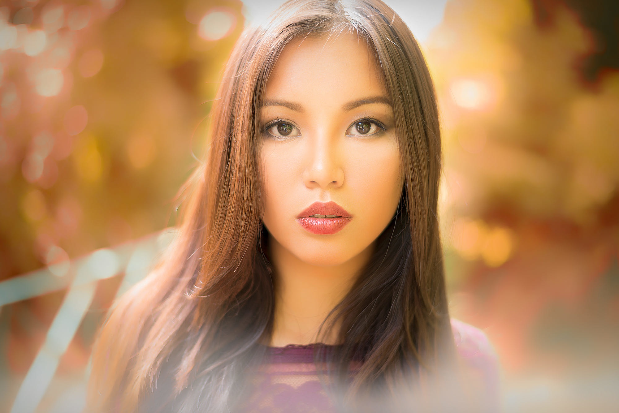 Free download wallpaper Face, Brunette, Model, Women, Asian, Brown Eyes, Lipstick, Depth Of Field on your PC desktop