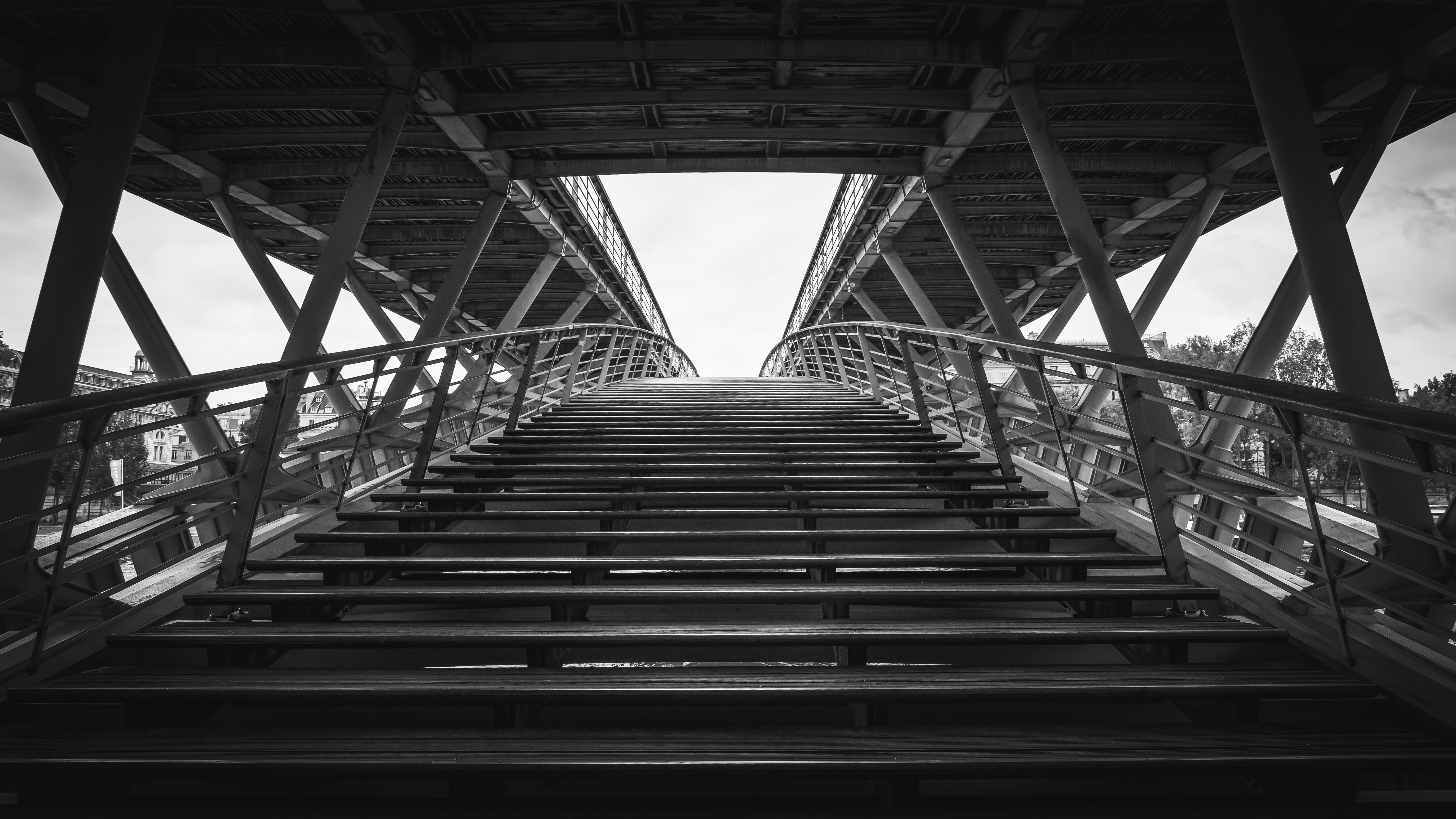 Free download wallpaper Miscellanea, Design, Bw, Ladder, Construction, Architecture, Miscellaneous, Chb, Stairs on your PC desktop