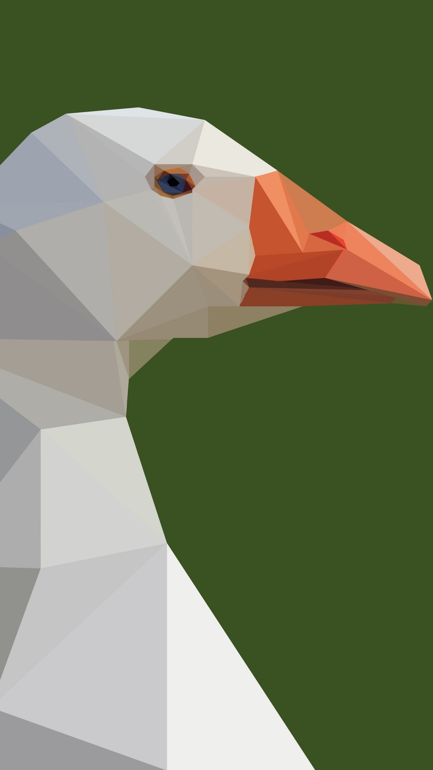 Download mobile wallpaper Abstract, Bird, Facets, Goose, Polygon, Low Poly, Minimalist for free.