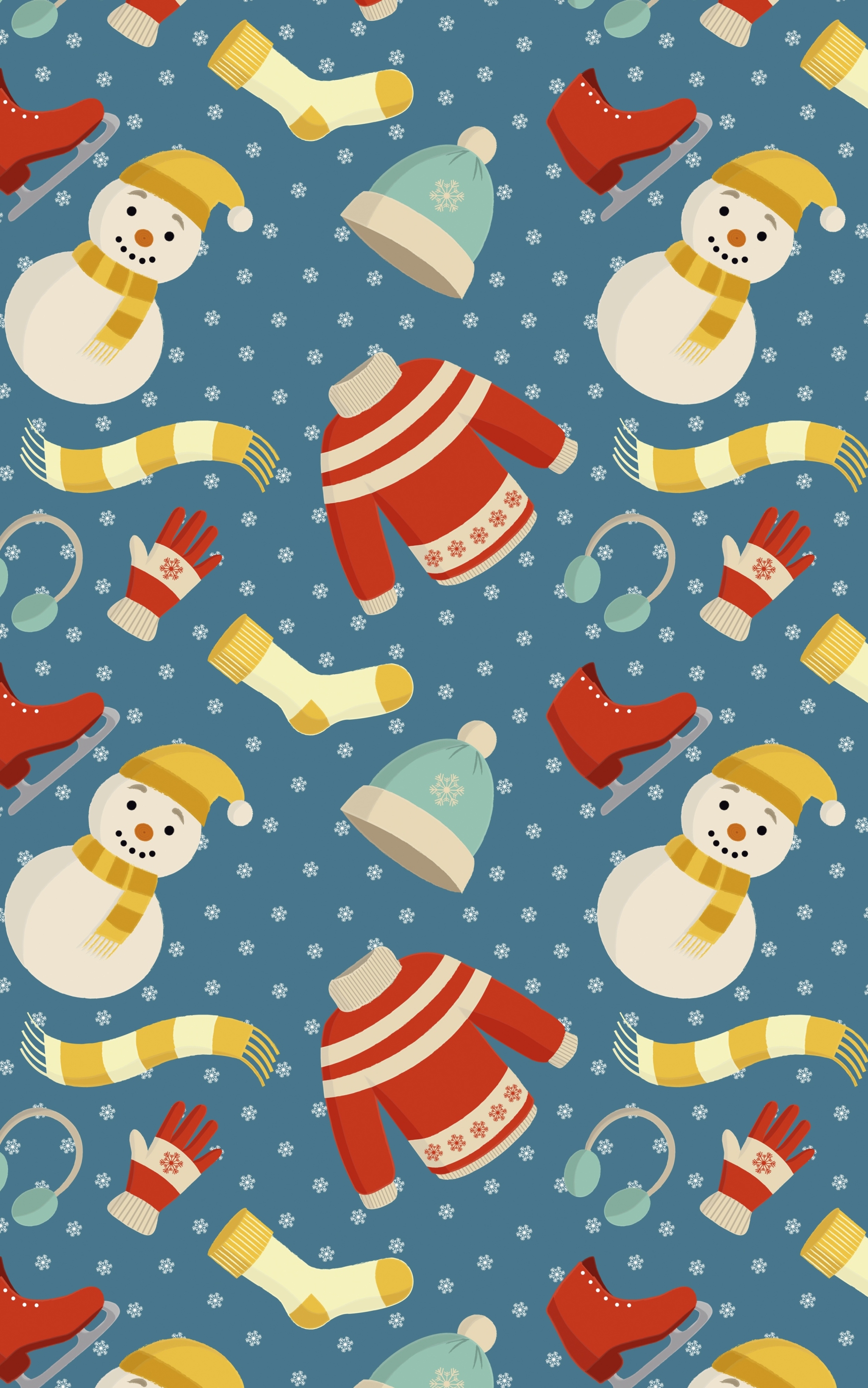 Download mobile wallpaper Snowman, Pattern, Christmas, Holiday for free.