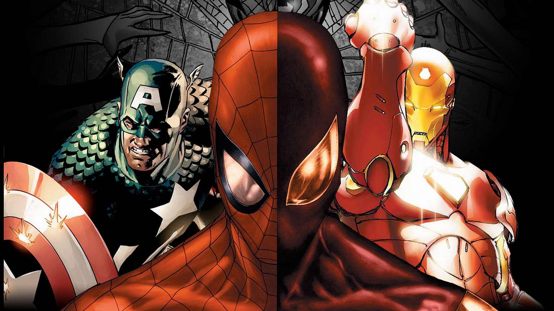 Download mobile wallpaper Avengers, Captain America, The Avengers, Spider Man, Iron Man, Comics for free.