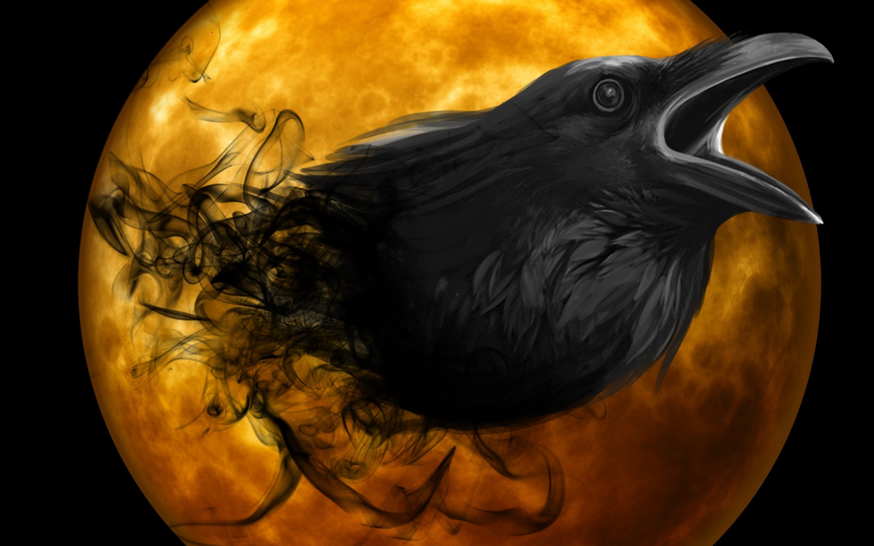 722569 скачать картинку ворон, хэллоуин, чёрный, праздничные, клюв, птицы, луна - обои и заставки бесплатно
