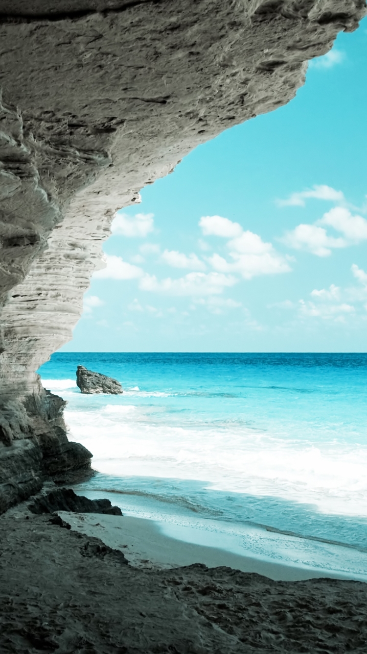 Download mobile wallpaper Water, Beach, Earth, Cave, Pool for free.