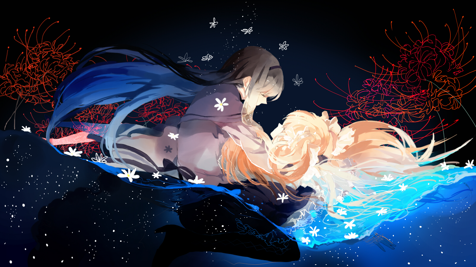 Laden Sie das Sterne, Original, Blondinen, Animes-Bild kostenlos auf Ihren PC-Desktop herunter