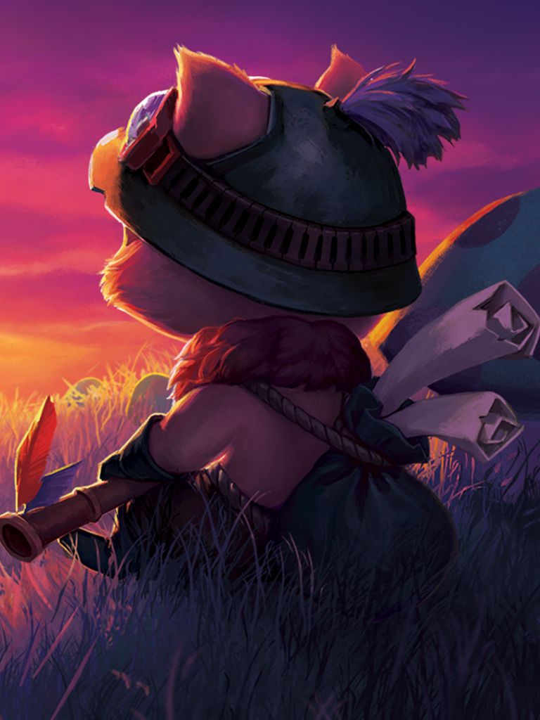 Download mobile wallpaper Sunset, League Of Legends, Field, Mushroom, Video Game, Teemo (League Of Legends) for free.