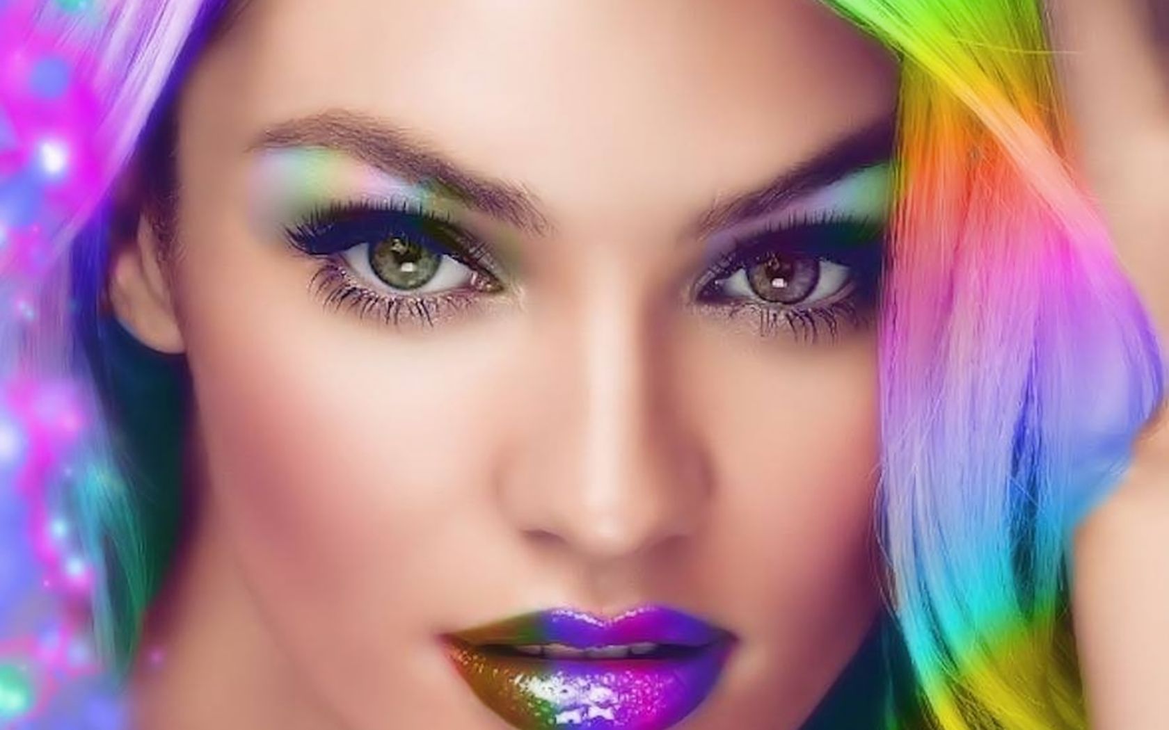 Free download wallpaper Rainbow, Colors, Colorful, Artistic, Women on your PC desktop