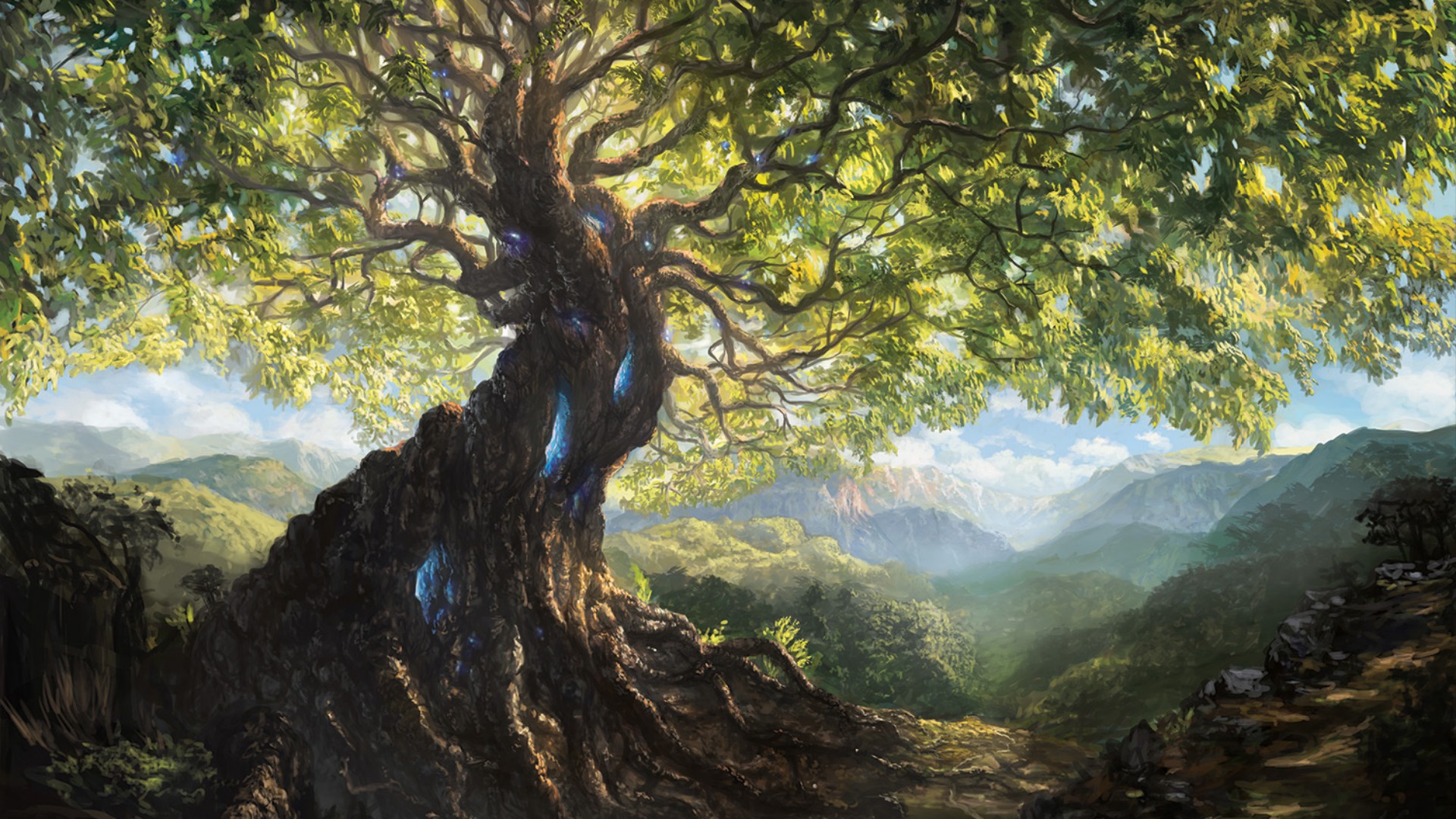 Laden Sie das Landschaft, Fantasie, Baum-Bild kostenlos auf Ihren PC-Desktop herunter