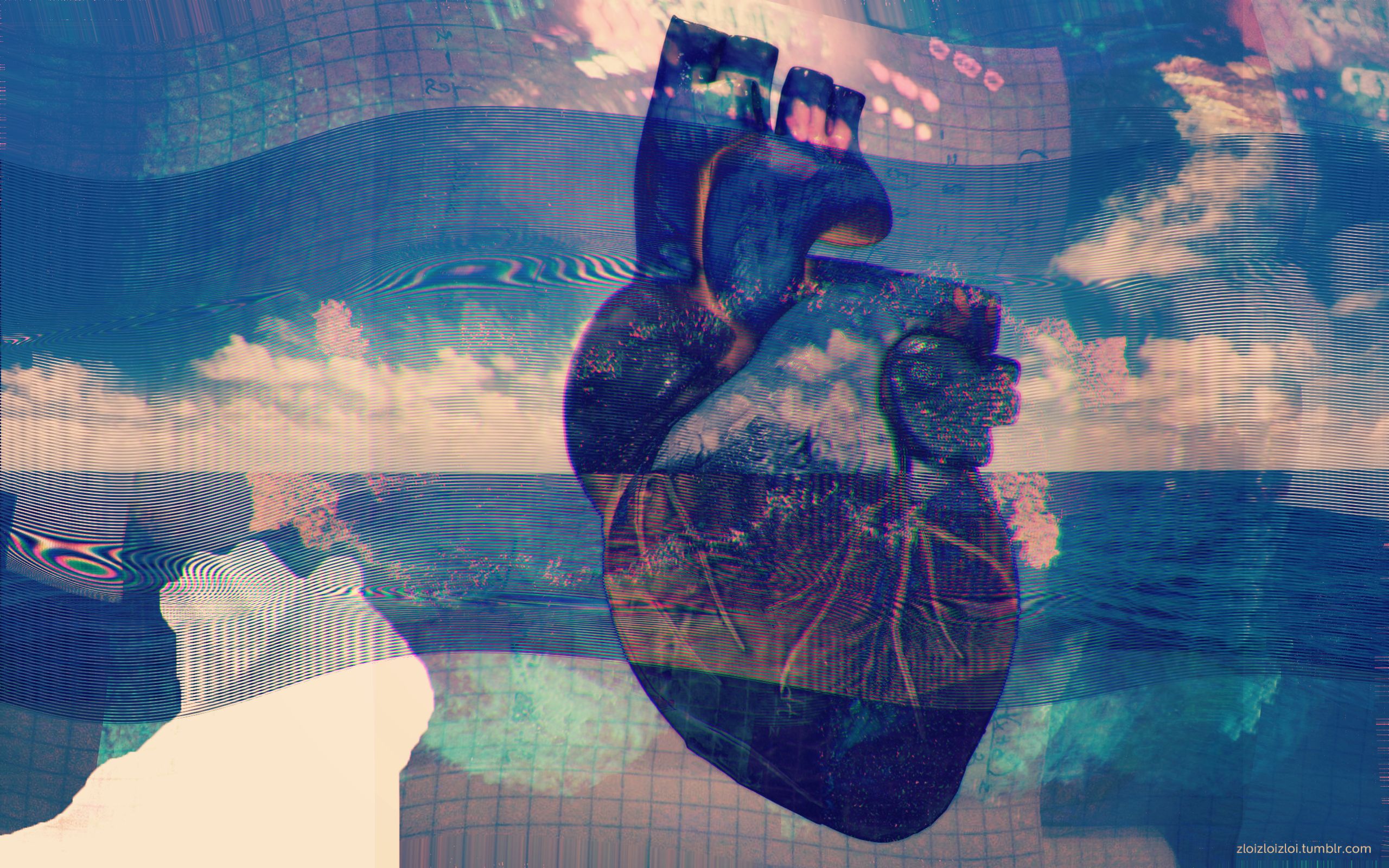 Free download wallpaper Heart, Artistic, Glitch on your PC desktop
