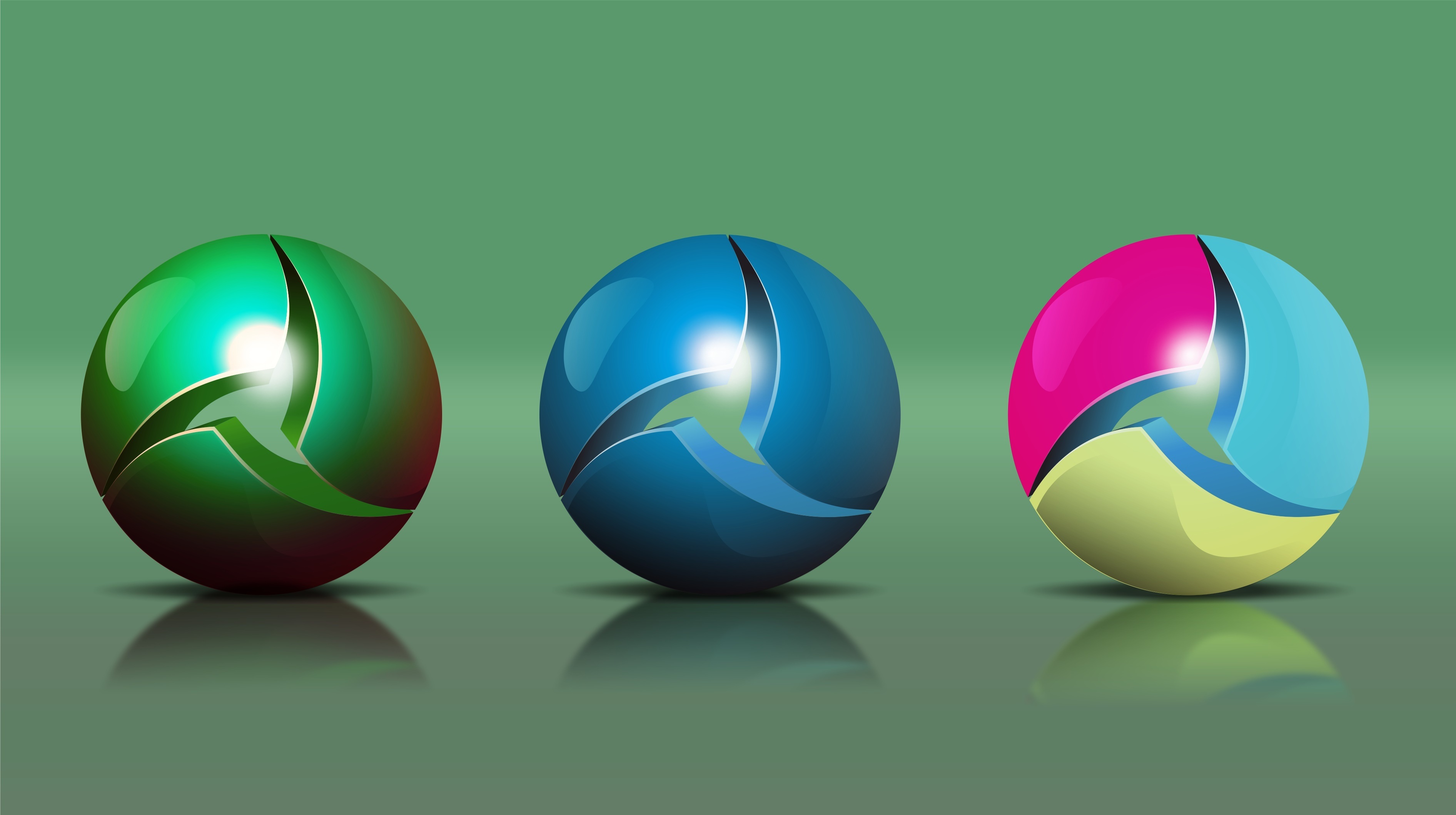 sphere, balls, 3d, reflection, form, forms, spheres