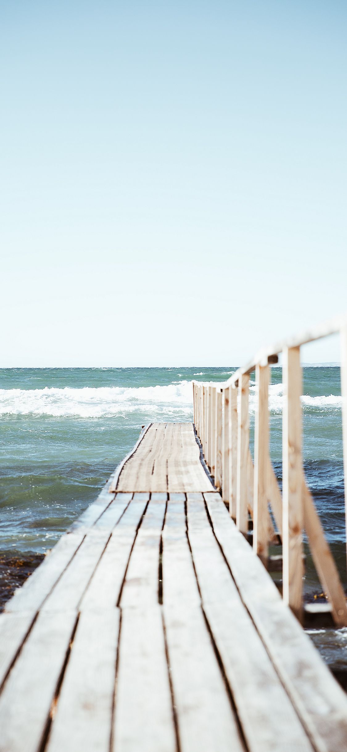 Download mobile wallpaper Sky, Sea, Pier, Wood, Man Made for free.
