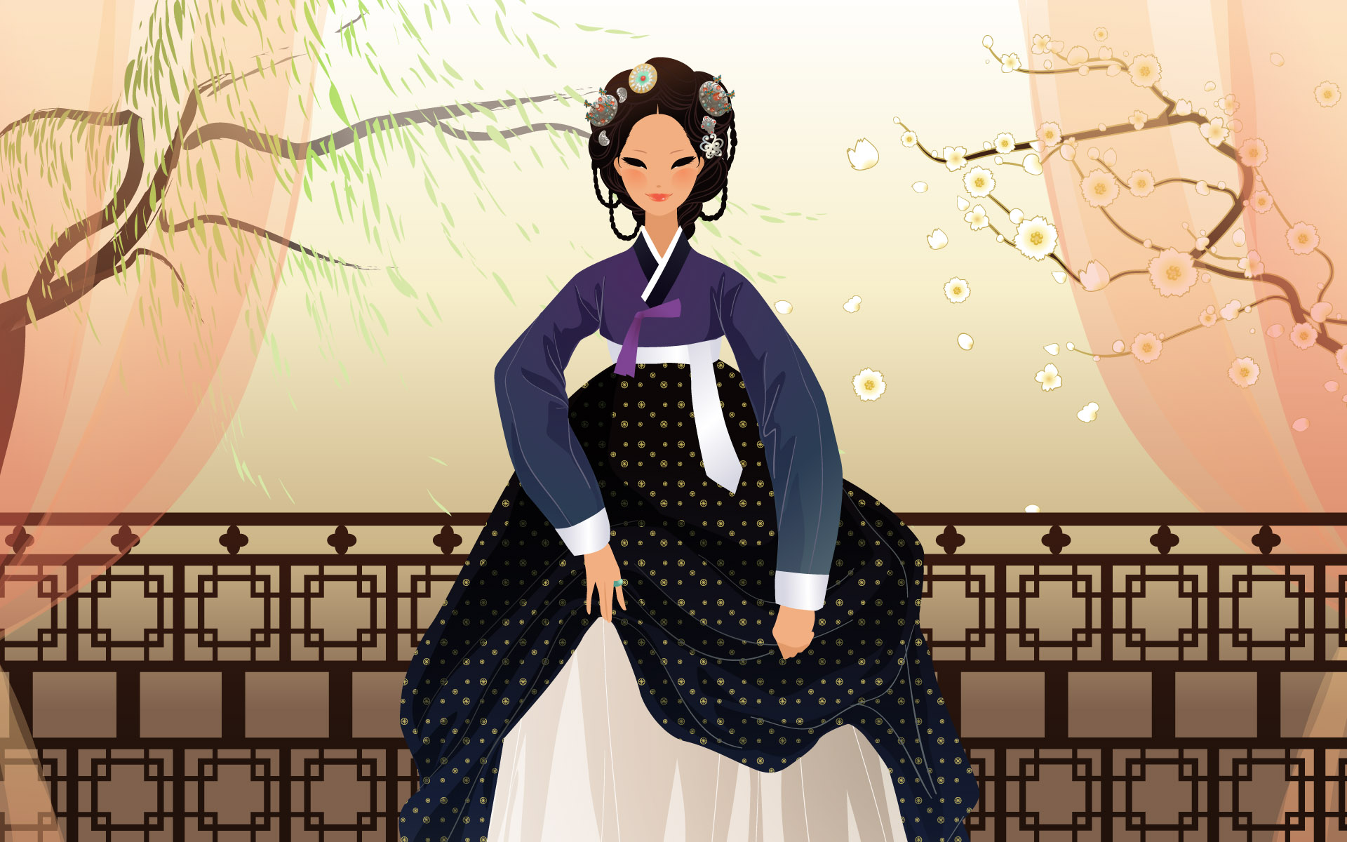 無料モバイル壁紙芸術的, 韓国, 女性, 伝統衣装をダウンロードします。