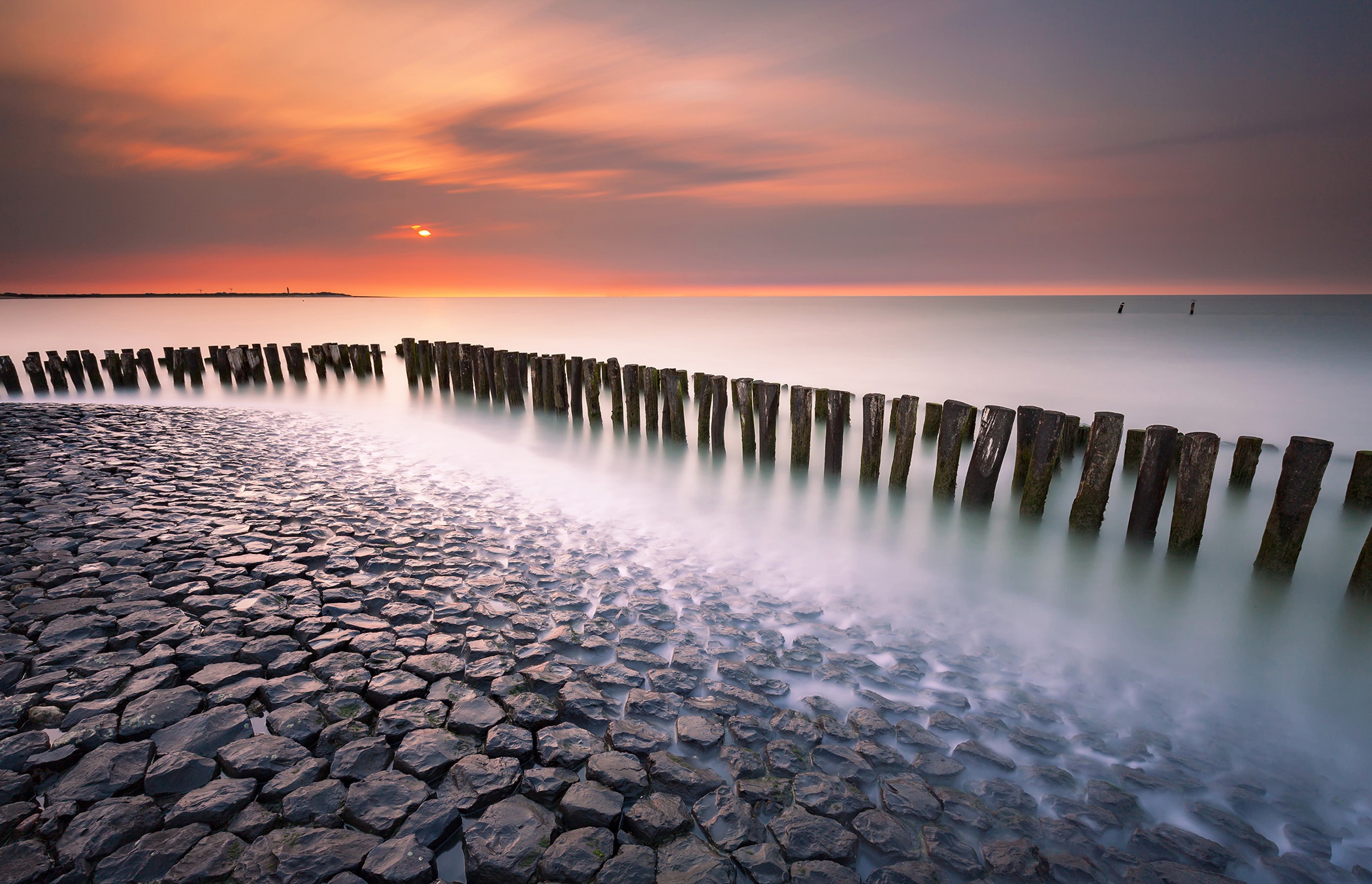 Handy-Wallpaper Natur, Horizont, Ozean, Sonnenuntergang, Erde/natur kostenlos herunterladen.