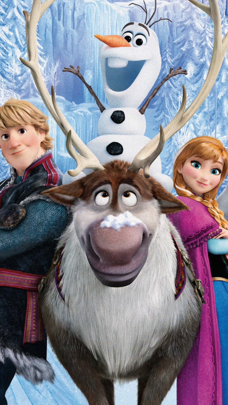 Descarga gratuita de fondo de pantalla para móvil de Películas, Frozen: El Reino Del Hielo, Congelado (Película), Ana (Congelada), Kristoff (Congelado), Olaf (Congelado), Sven (Congelado).