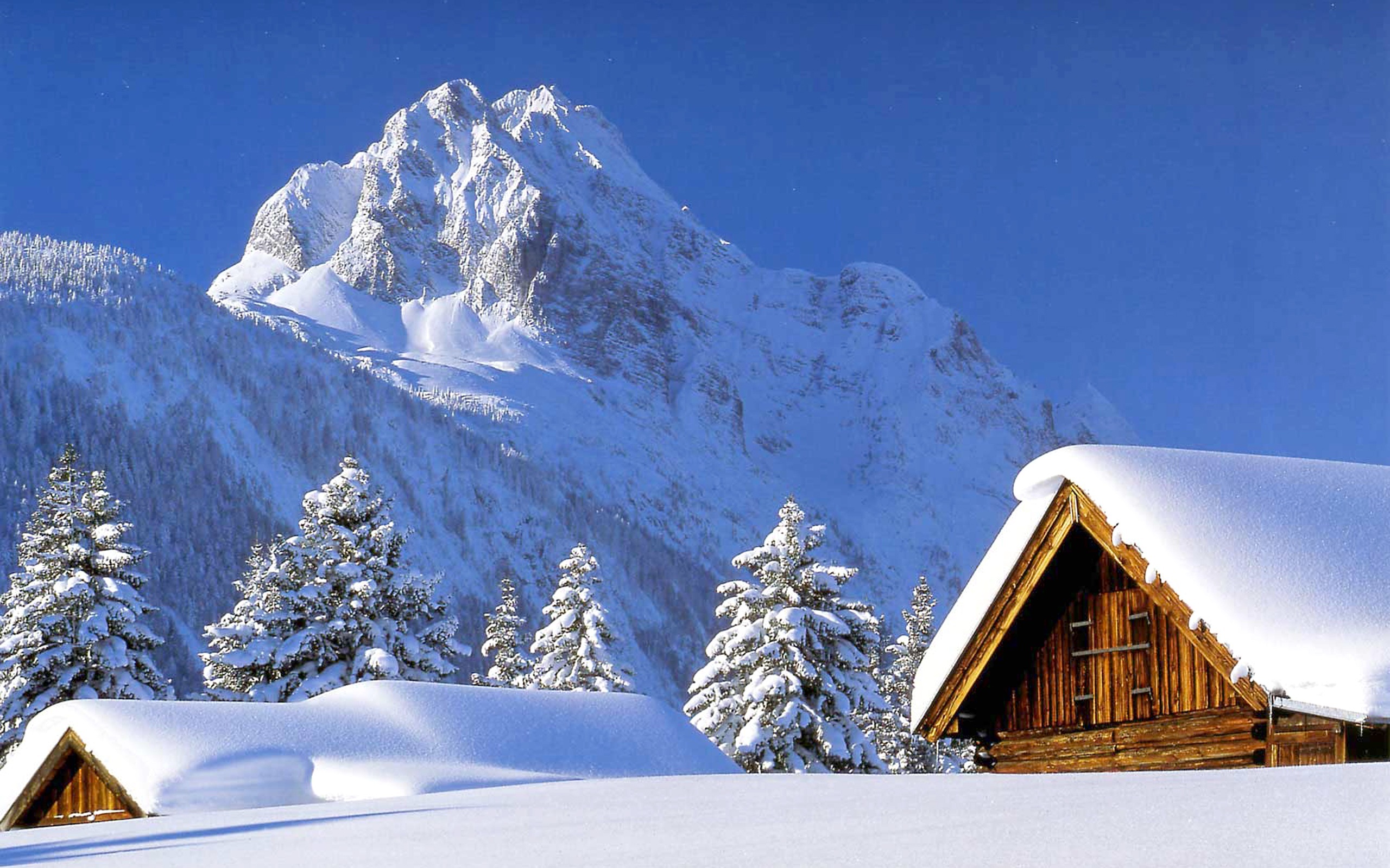 Скачать обои бесплатно Горы, Снег, Пейзаж, Зима картинка на рабочий стол ПК