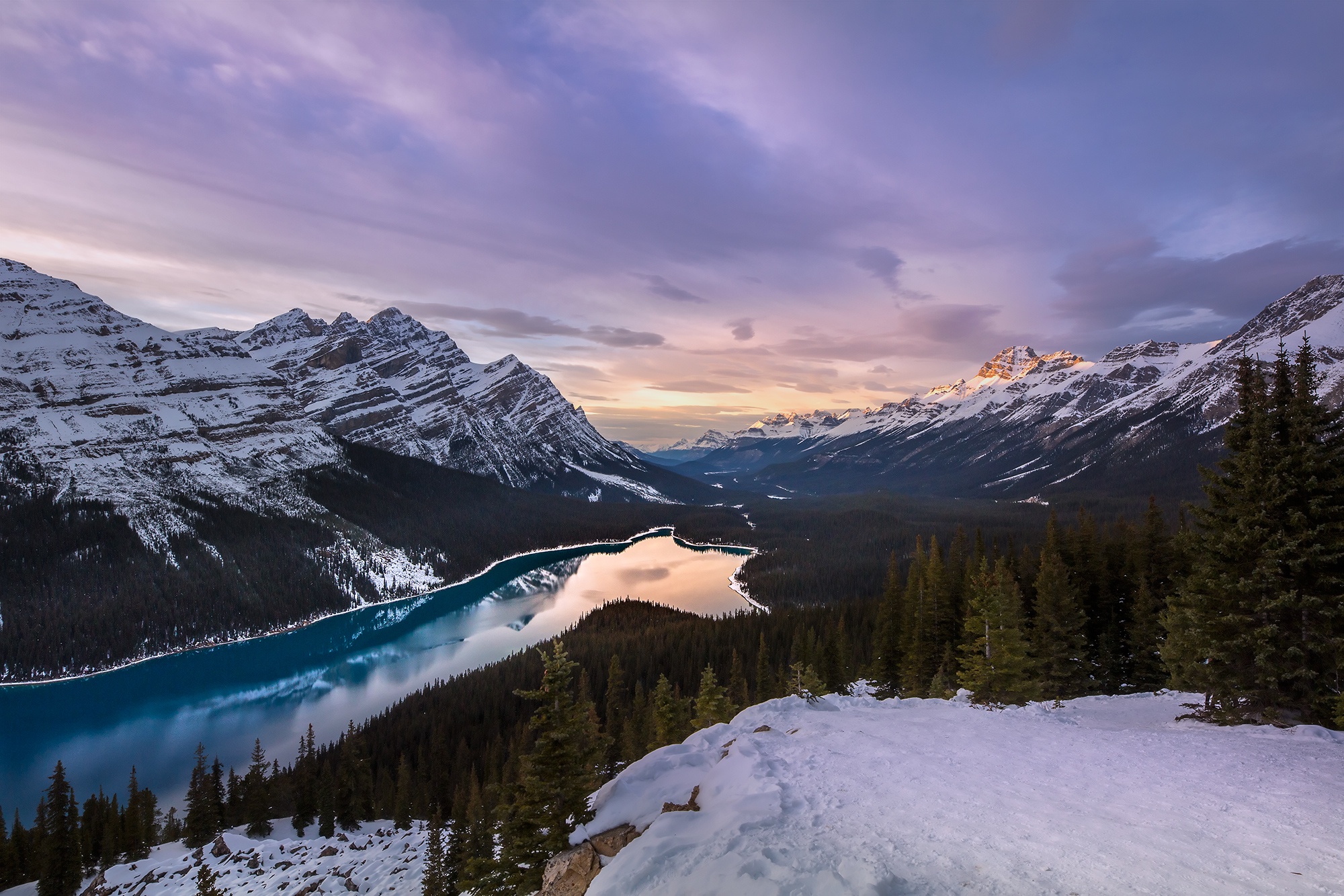 無料モバイル壁紙風景, 自然, 湖, 山, カナダ, 森, 地球, 谷, ペイト湖をダウンロードします。