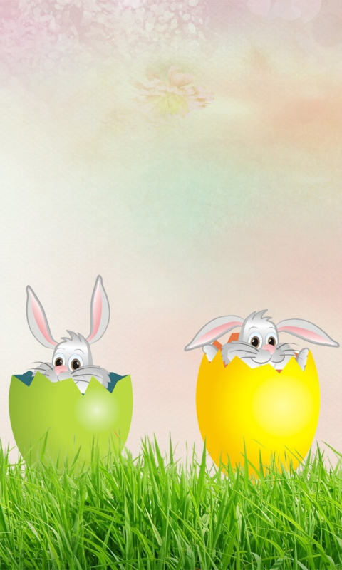 Download mobile wallpaper Grass, Easter, Holiday, Bunny, Easter Egg for free.