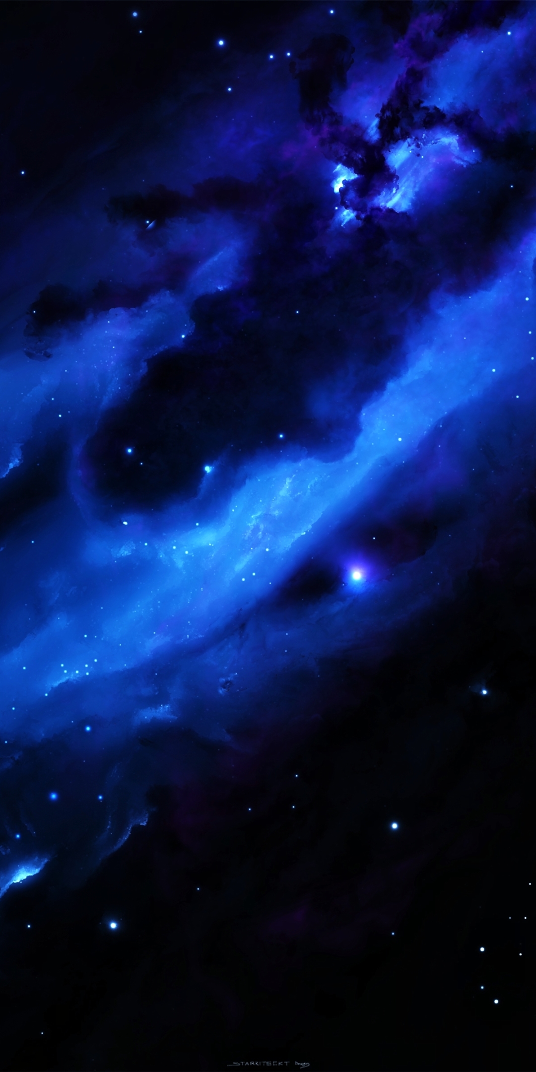 Скачать картинку Звезды, Синий, Туманность, Пространство, Научная Фантастика в телефон бесплатно.