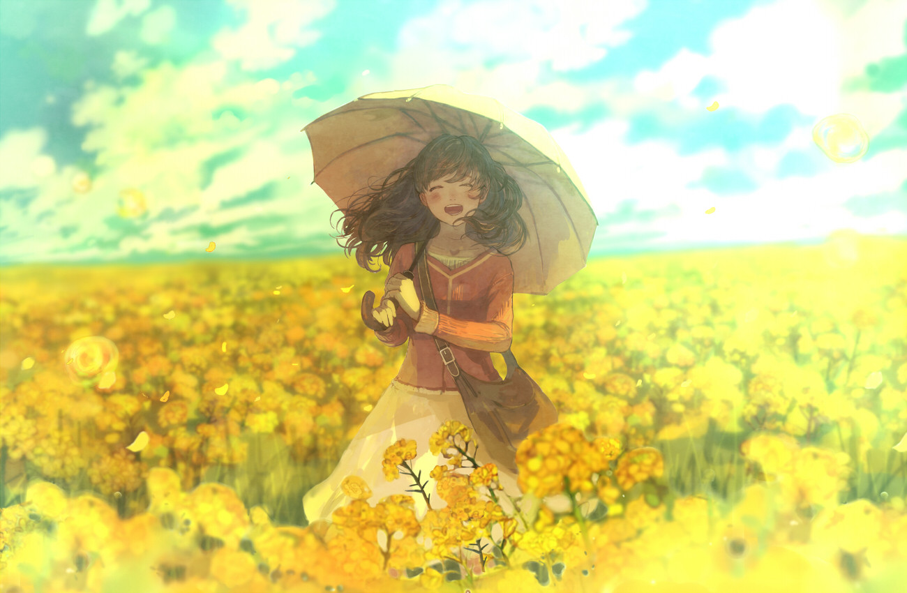 Download mobile wallpaper Anime, Girl, Umbrella for free.
