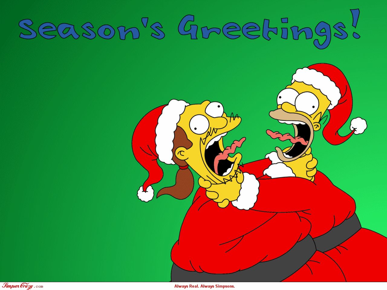 Скачать обои бесплатно Рождество, Праздничные, Симпсоны, Гомер Симпсон картинка на рабочий стол ПК