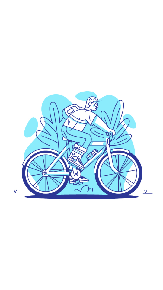 Скачать картинку Иллюстрация, Человек, Велосипед, Графический Дизайн, Художественные в телефон бесплатно.