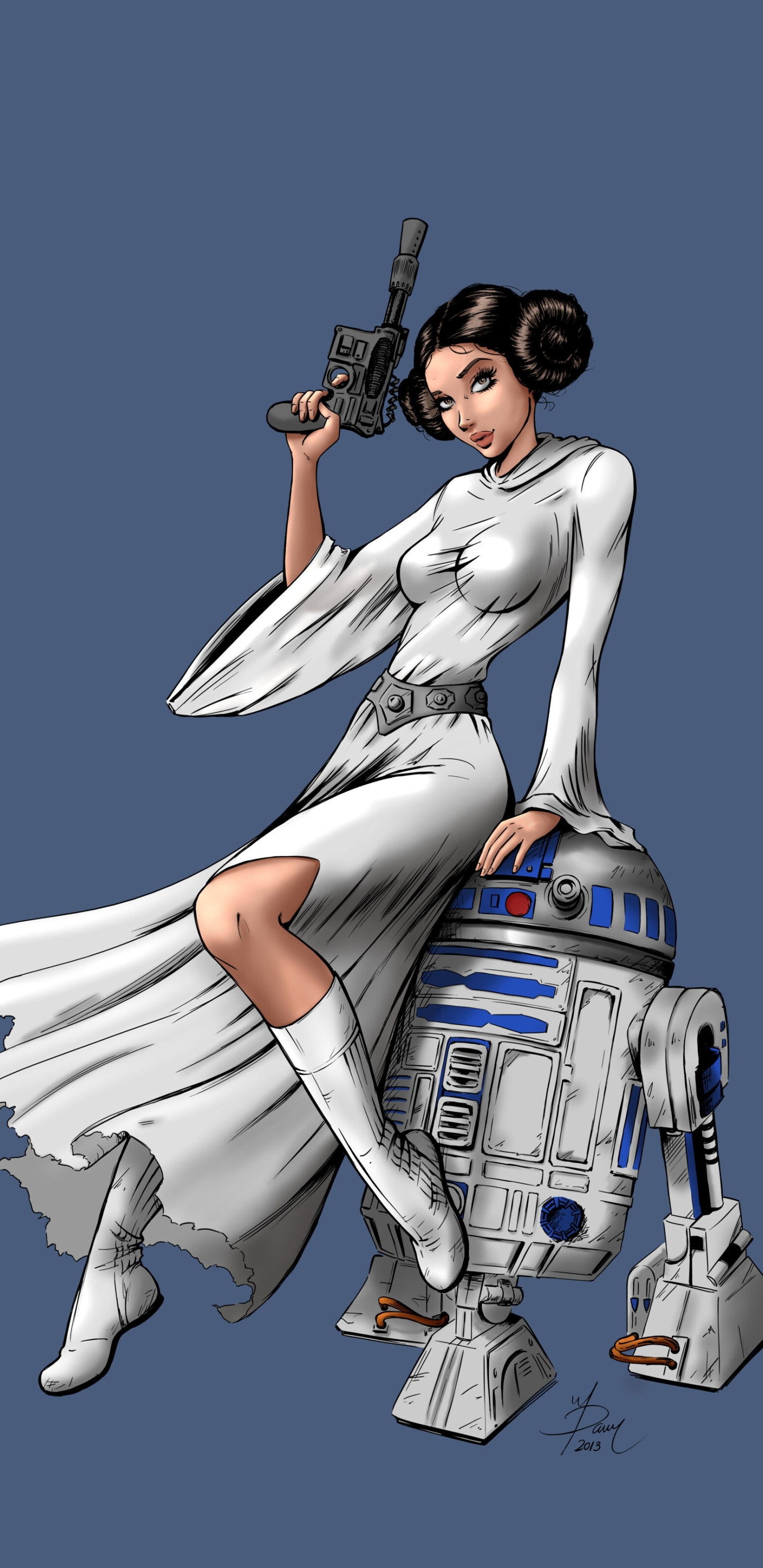 Handy-Wallpaper Science Fiction, Krieg Der Sterne, R2 D2, Prinzessin Leia kostenlos herunterladen.