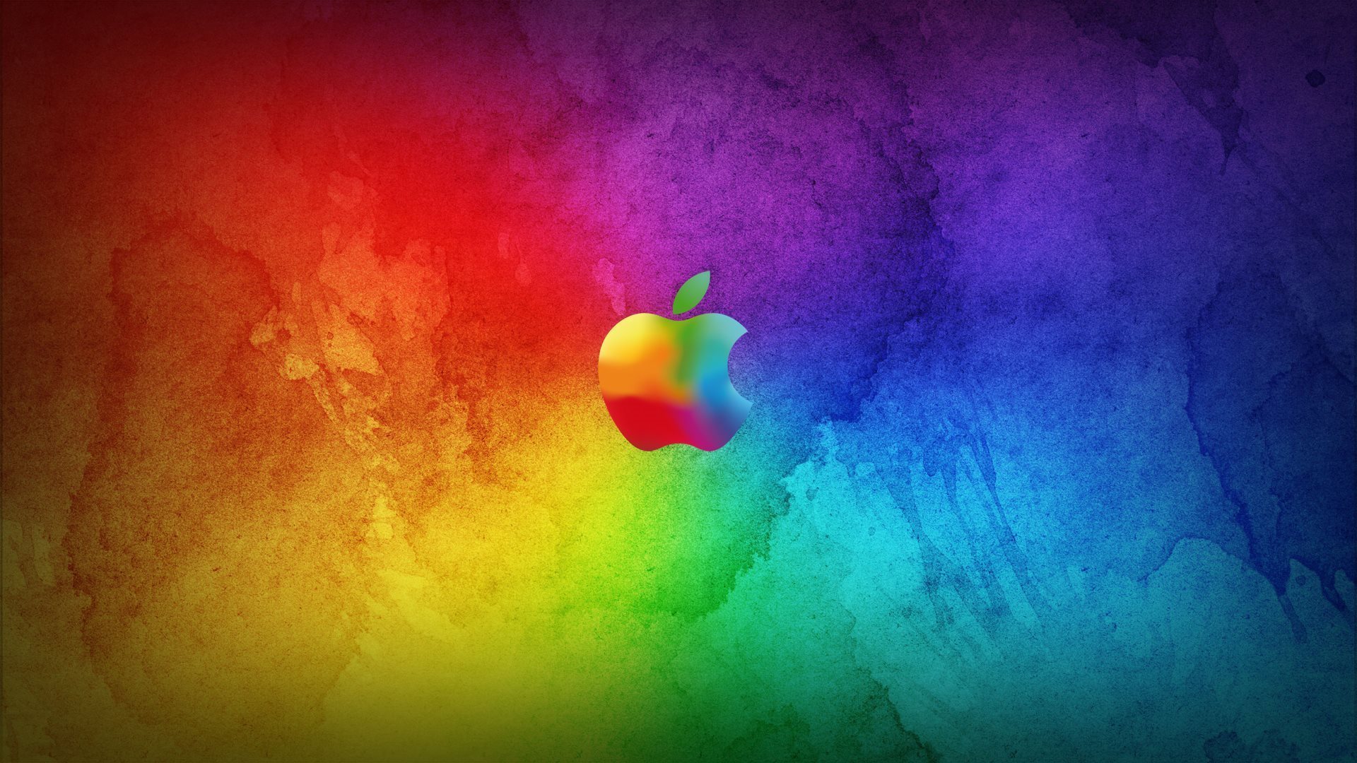 rainbow, brands, logos, background, apple