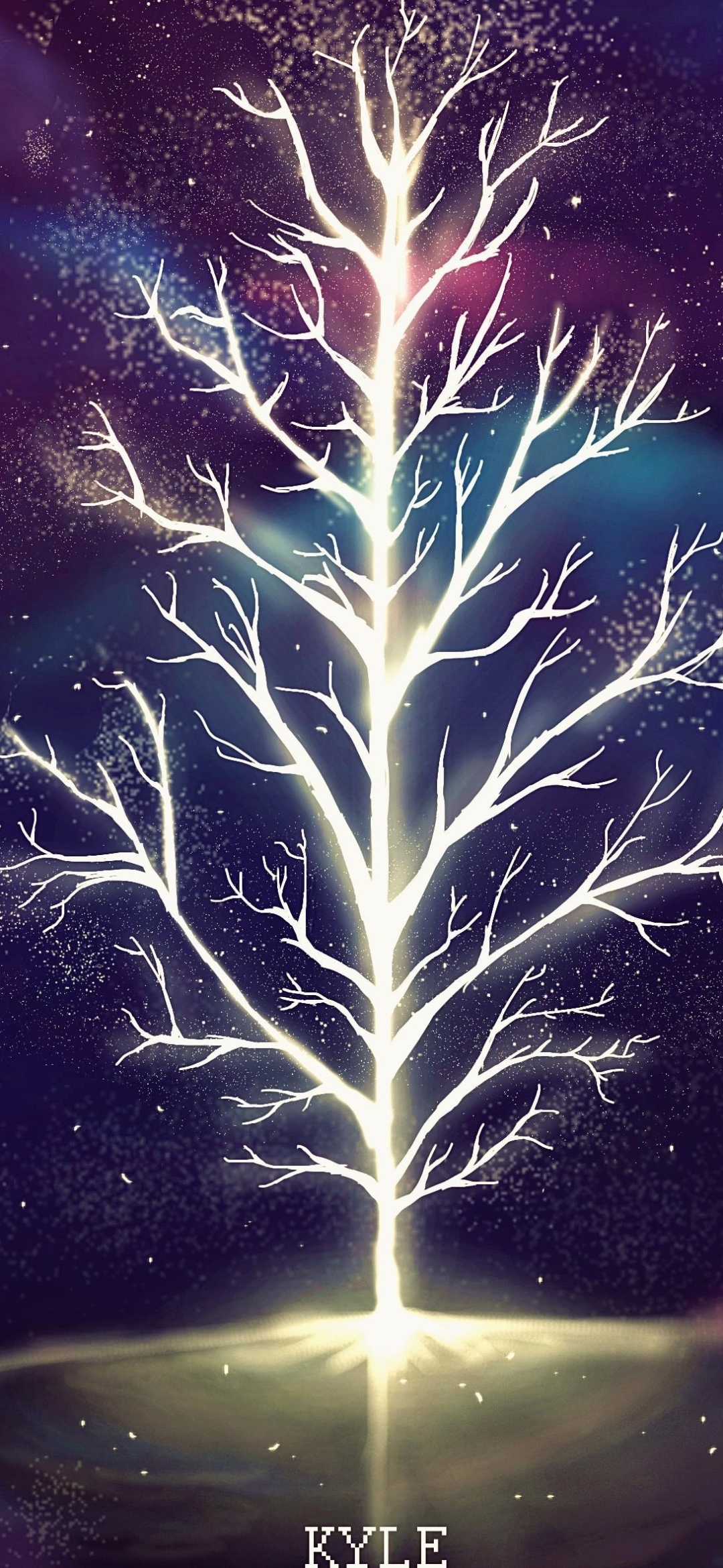 Download mobile wallpaper Night, Tree, Space, Artistic, Cloud for free.