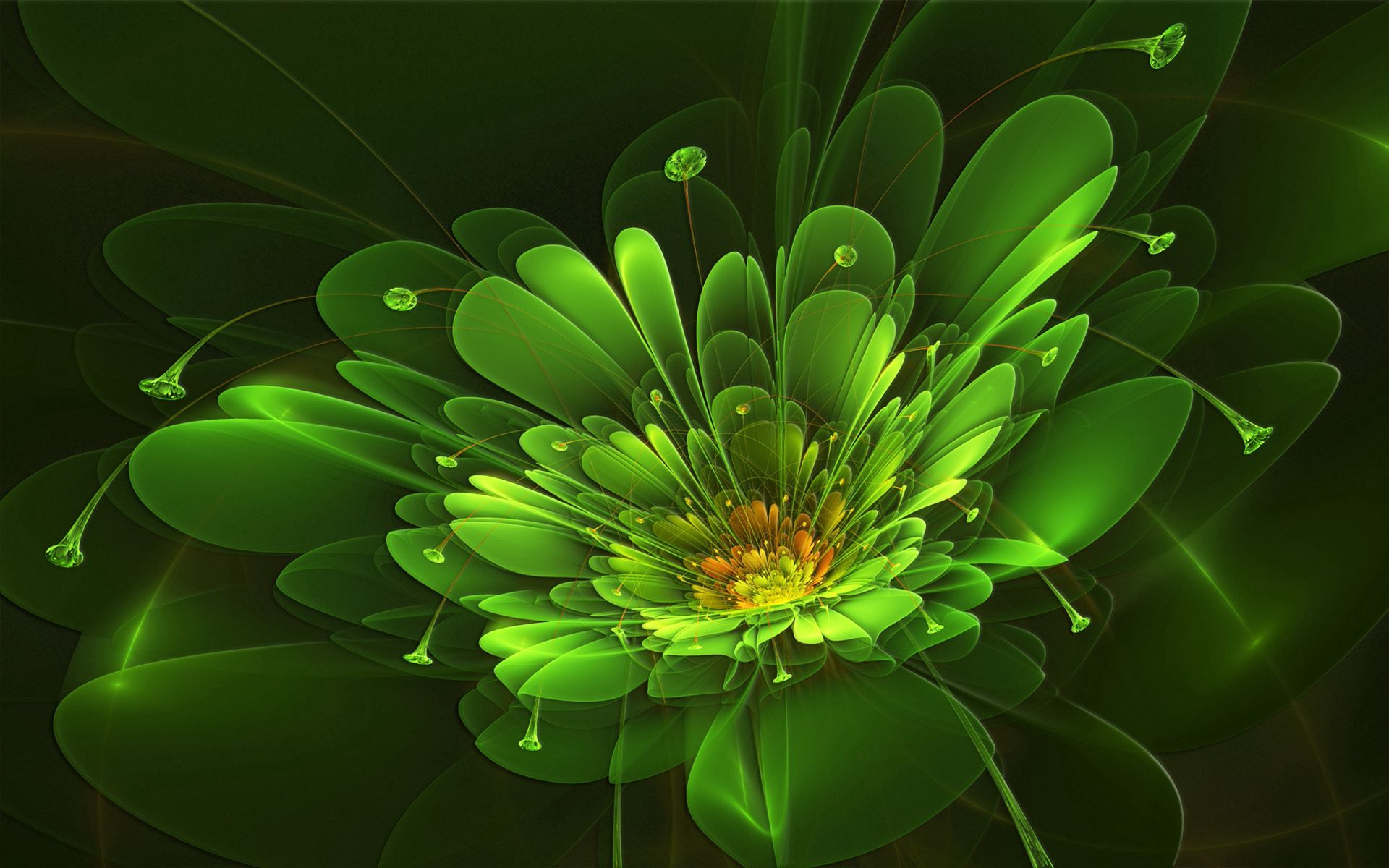 107941 descargar fondo de pantalla abstracción, fondo, verde, flor, brillar, luz, vistoso, colorido: protectores de pantalla e imágenes gratis