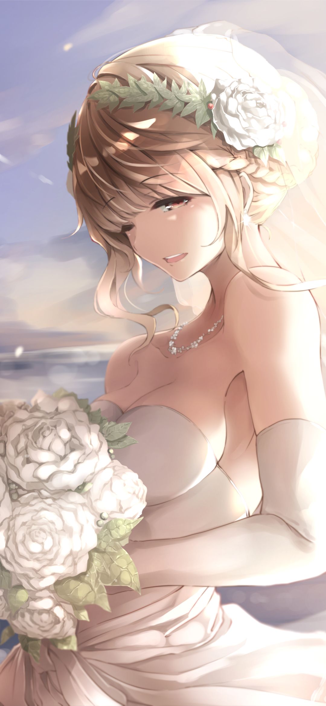 Download mobile wallpaper Anime, Blonde, Original, Wedding Dress for free.