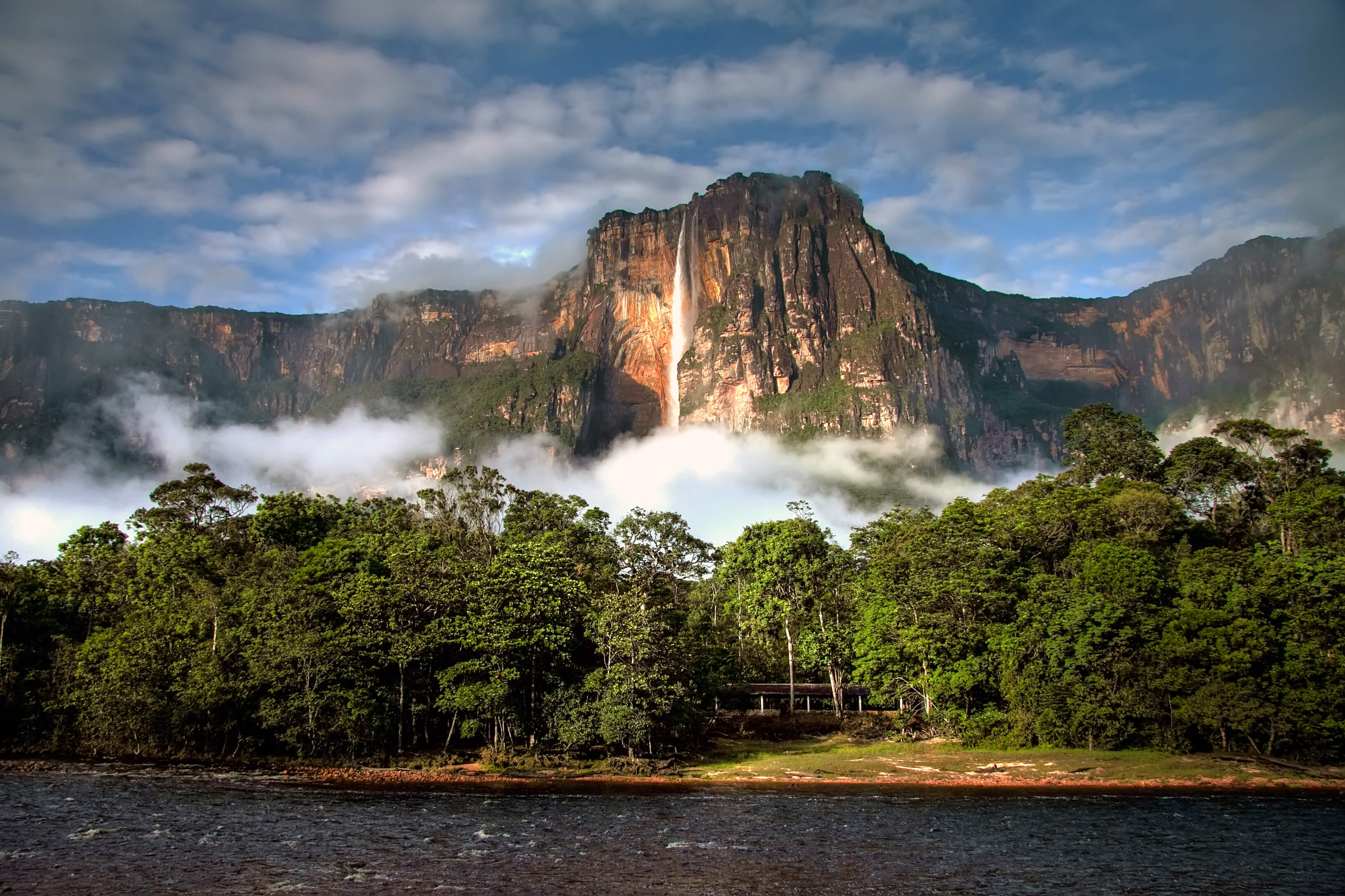380497 скачать обои земля/природа, водопад анхель, утёс, гора, венесуэла, водопад, водопады - заставки и картинки бесплатно