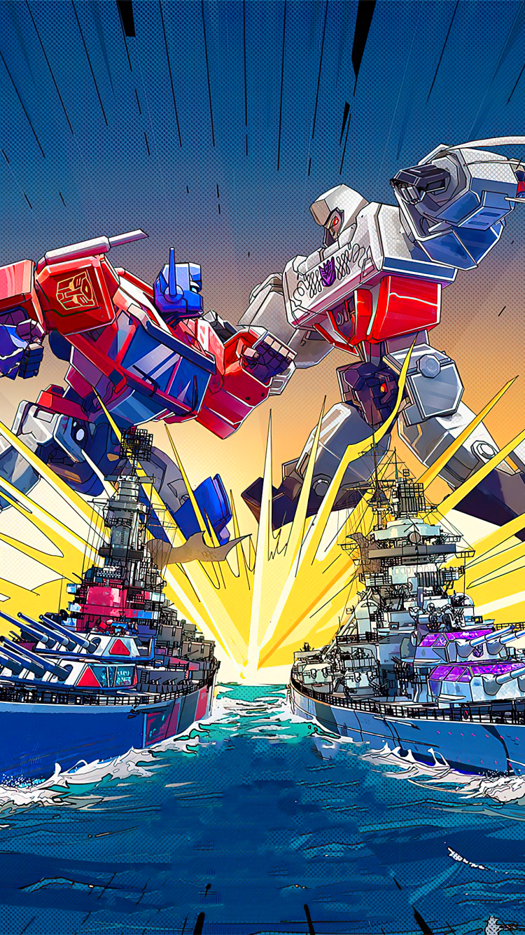 Download mobile wallpaper Transformers, Video Game, Warship, Optimus Prime, Bumblebee (Transformers), World Of Warships, Warships for free.