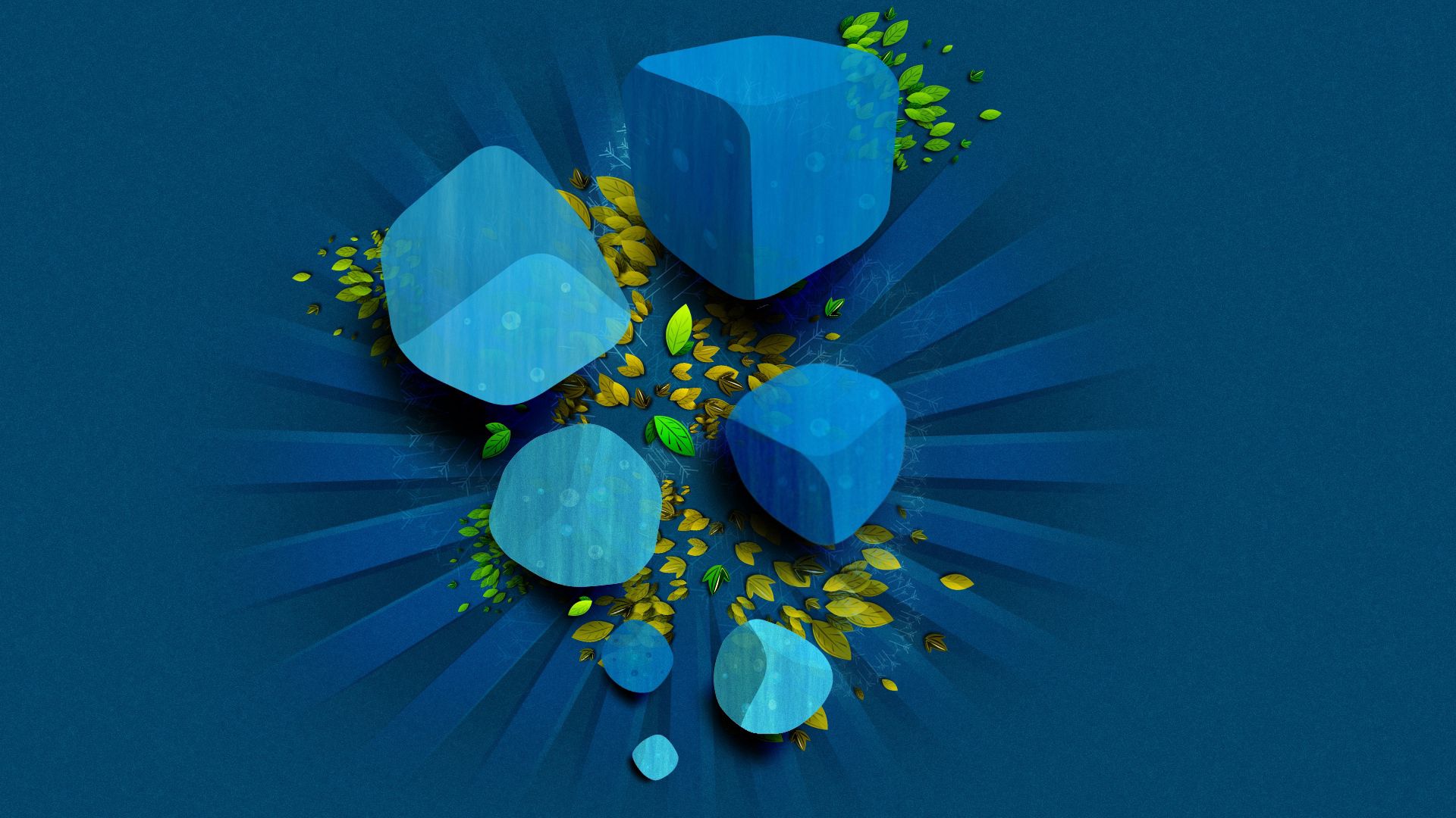 blue, cube, leaves, vector, green images