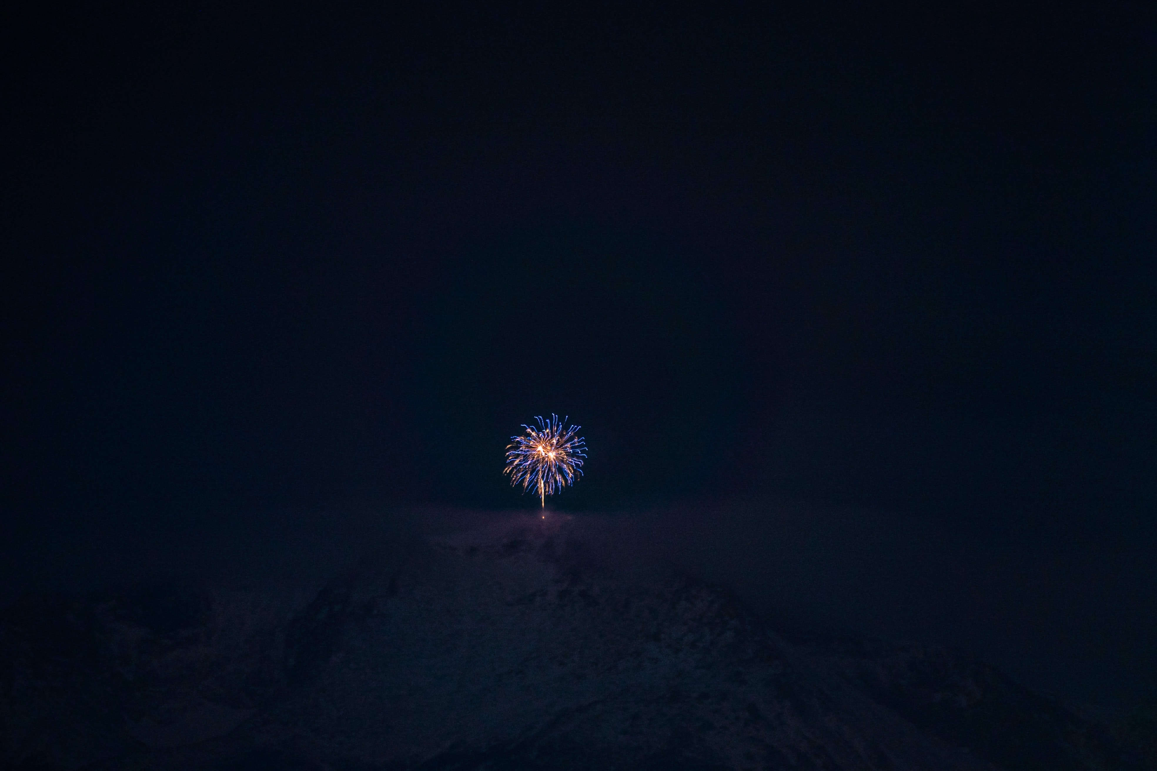 firework, dark, holidays, mountains, night, darkness, fireworks