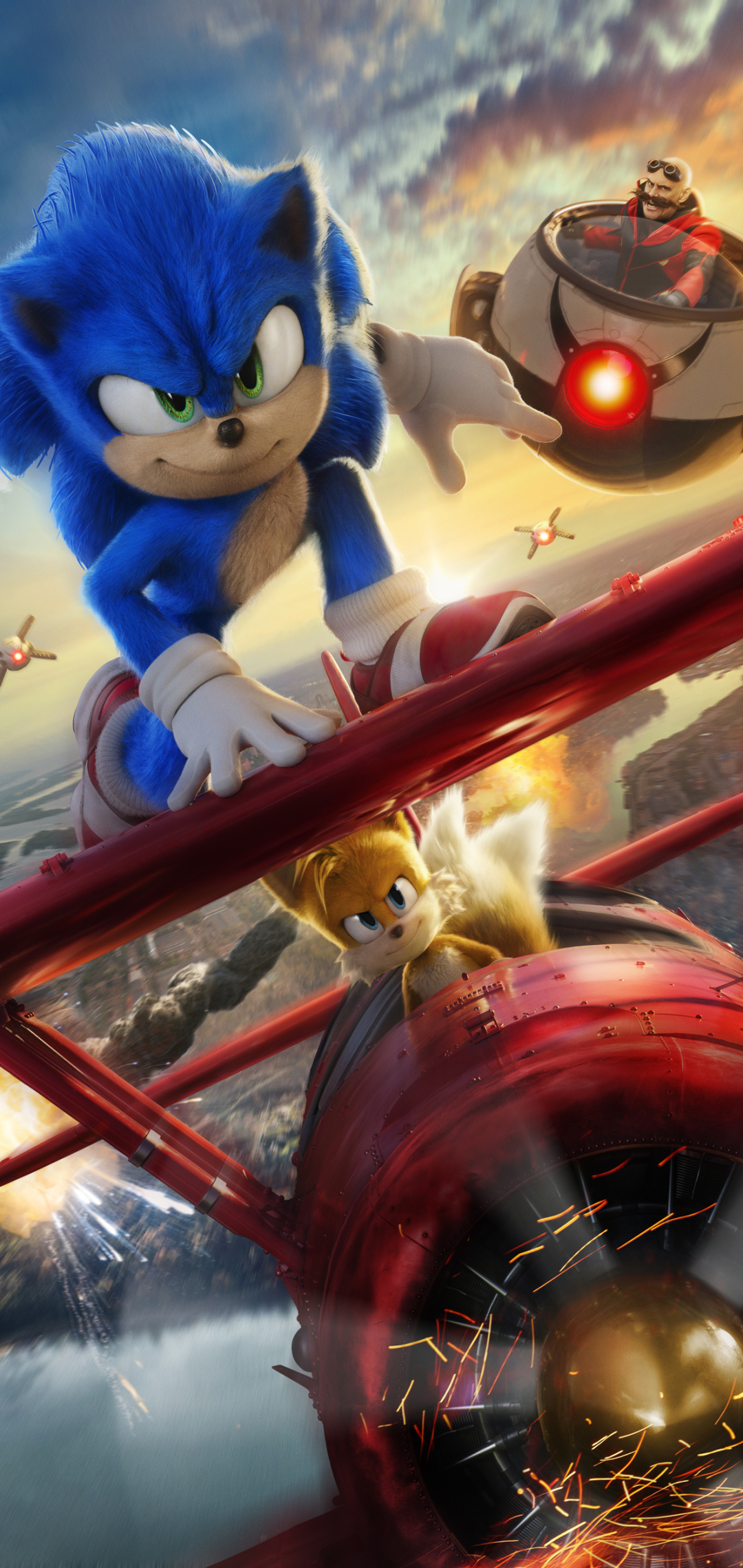 Download mobile wallpaper Movie, Sonic The Hedgehog, Miles 'tails' Prower, Sonic The Hedgehog 2, Doctor Robotnik, Sonic for free.