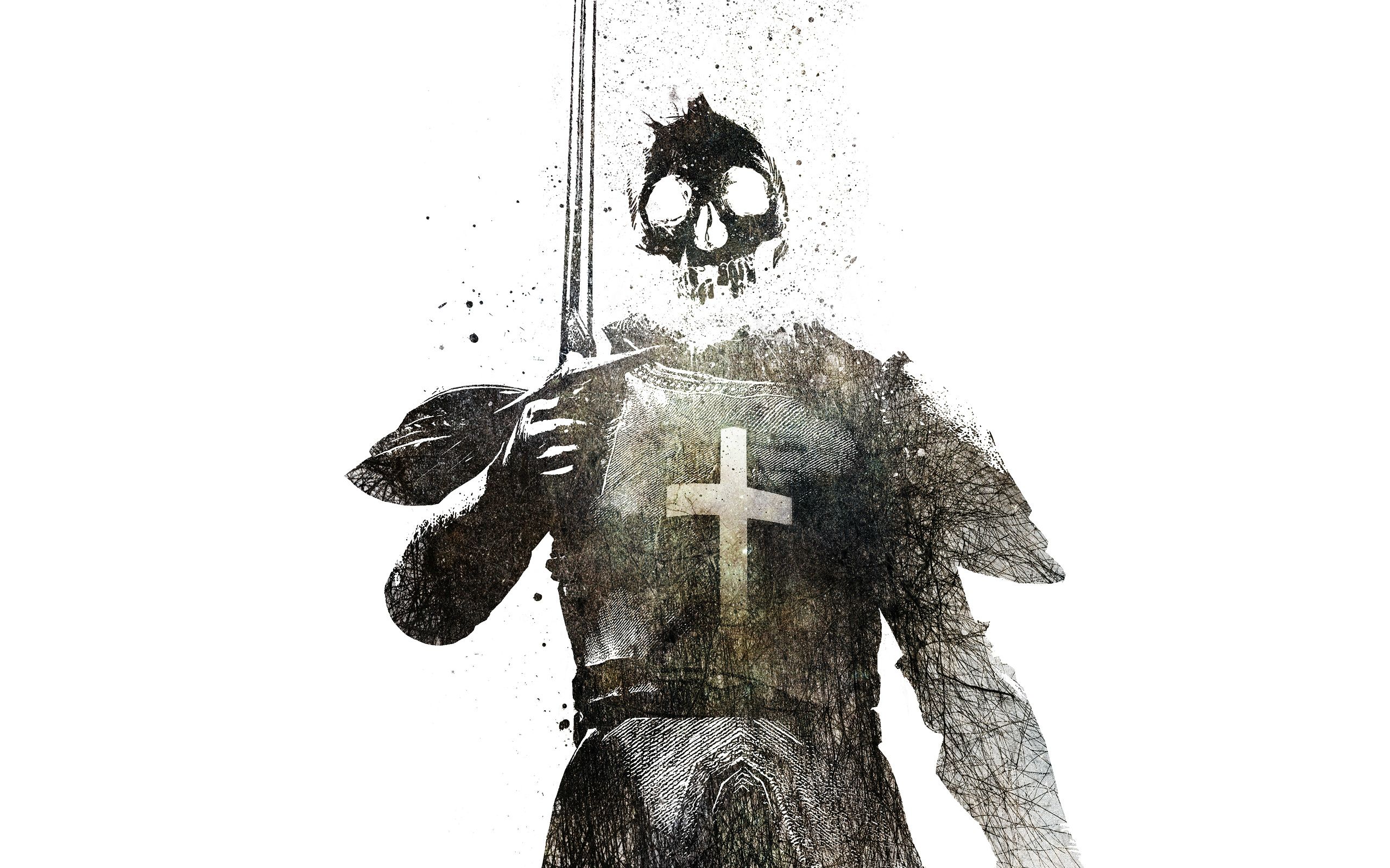 Free download wallpaper Dark, Warrior, Knight, Skeleton on your PC desktop