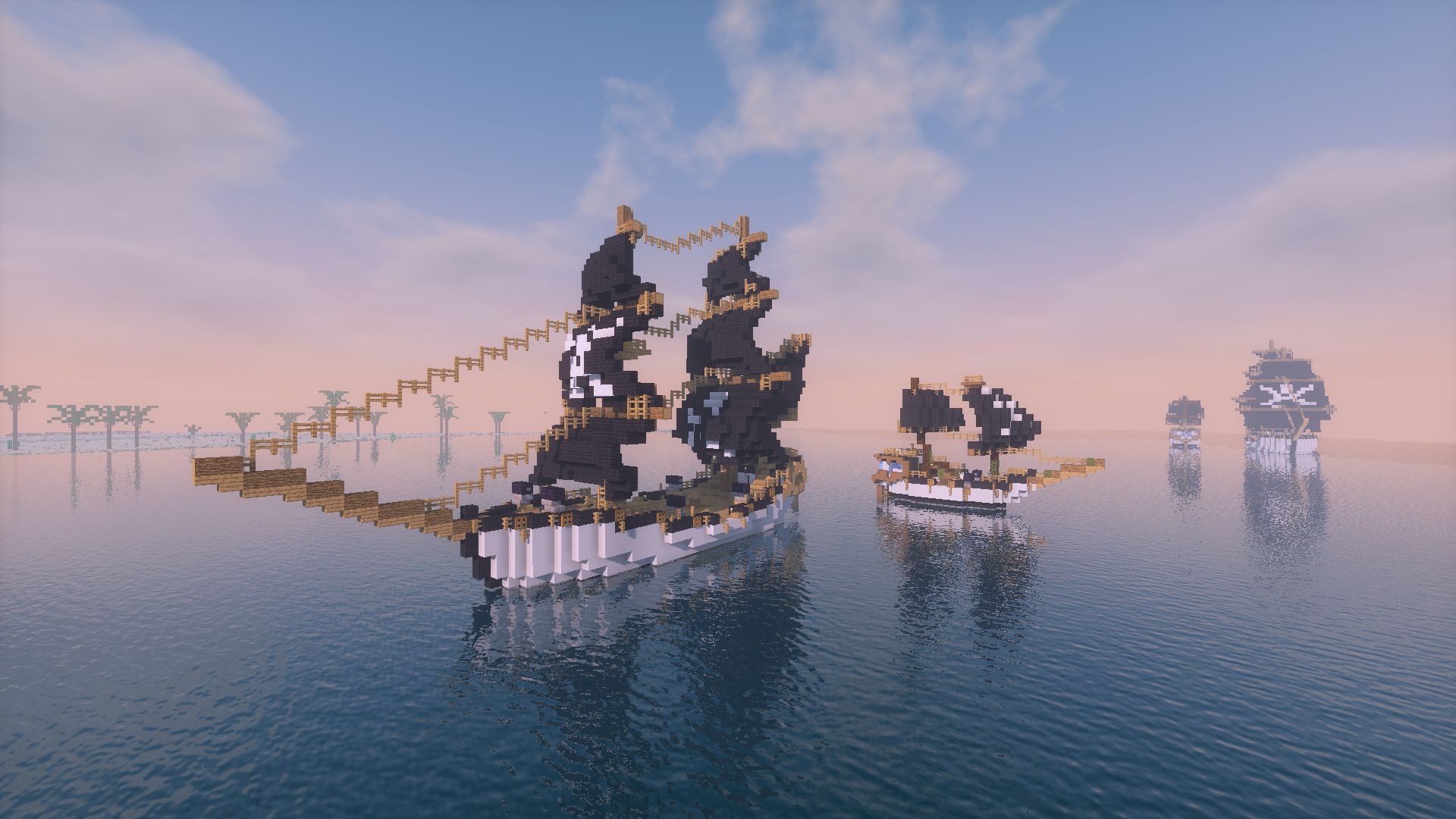 Laden Sie das Minecraft, Ozean, Schiff, Meer, Computerspiele-Bild kostenlos auf Ihren PC-Desktop herunter