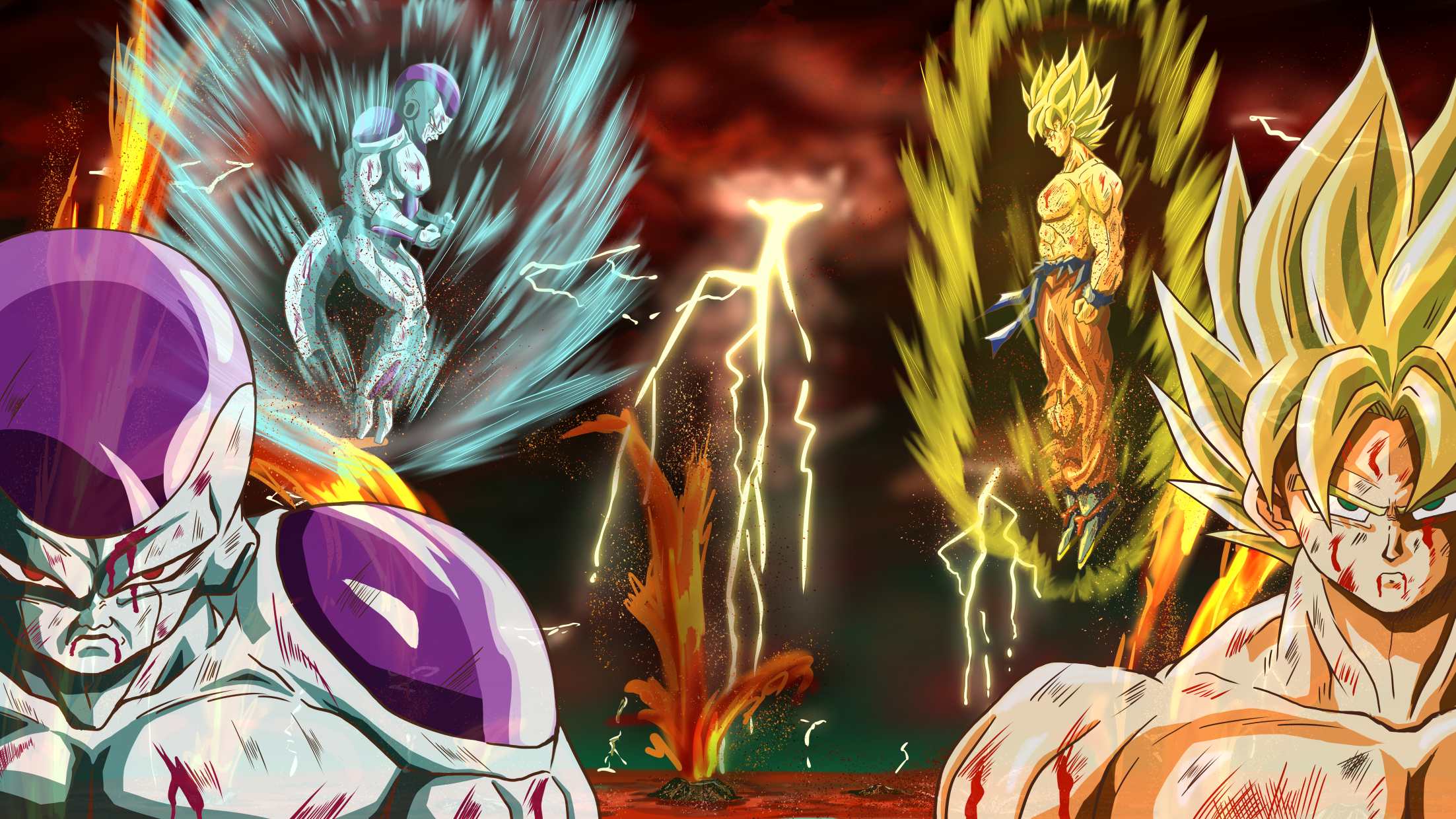 Descarga gratuita de fondo de pantalla para móvil de Dragon Ball Z, Animado, Goku, Dragon Ball, Freezer (Bola De Dragón).